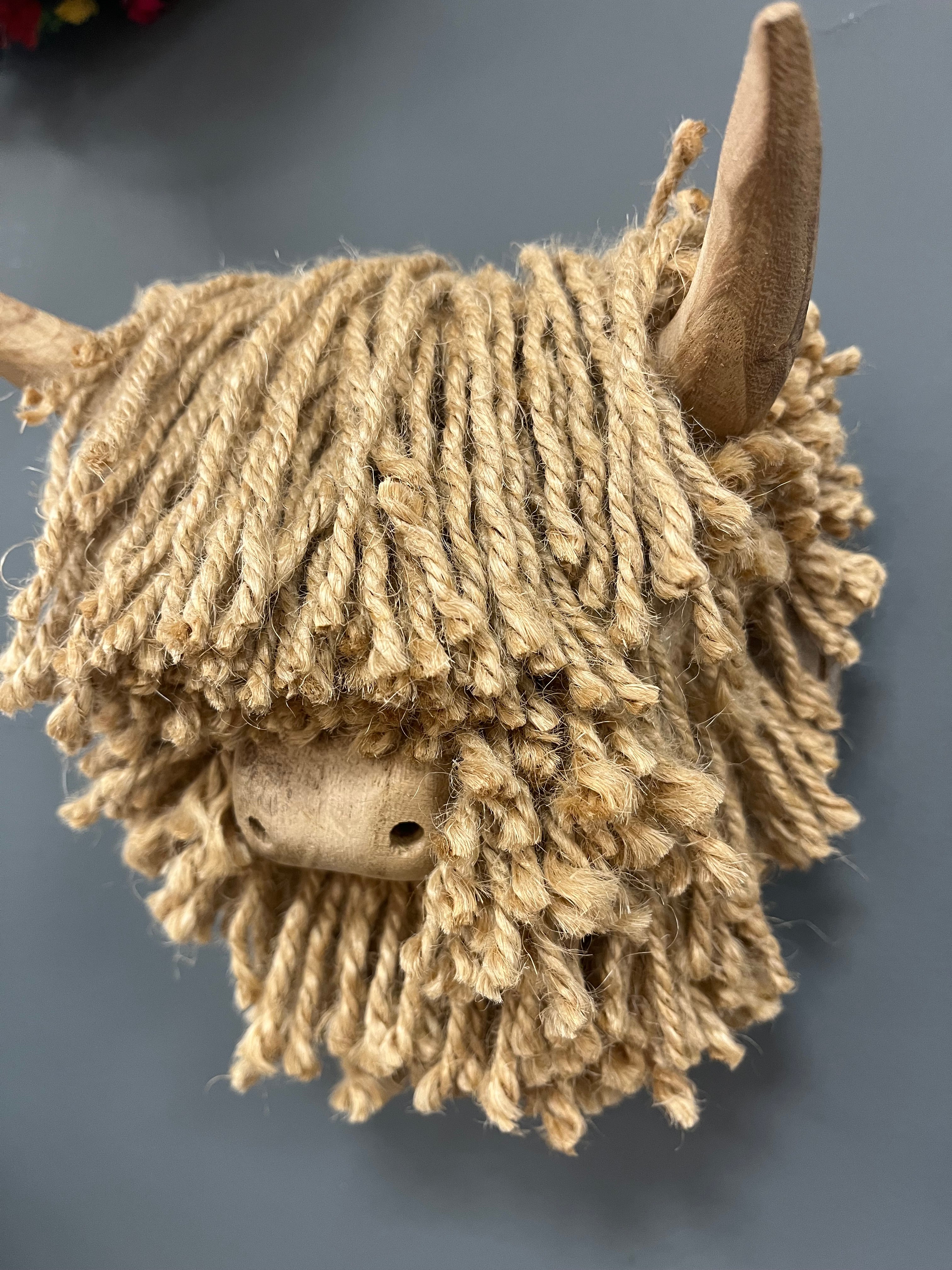 Mini Wall Mounted Highland Cow Jute