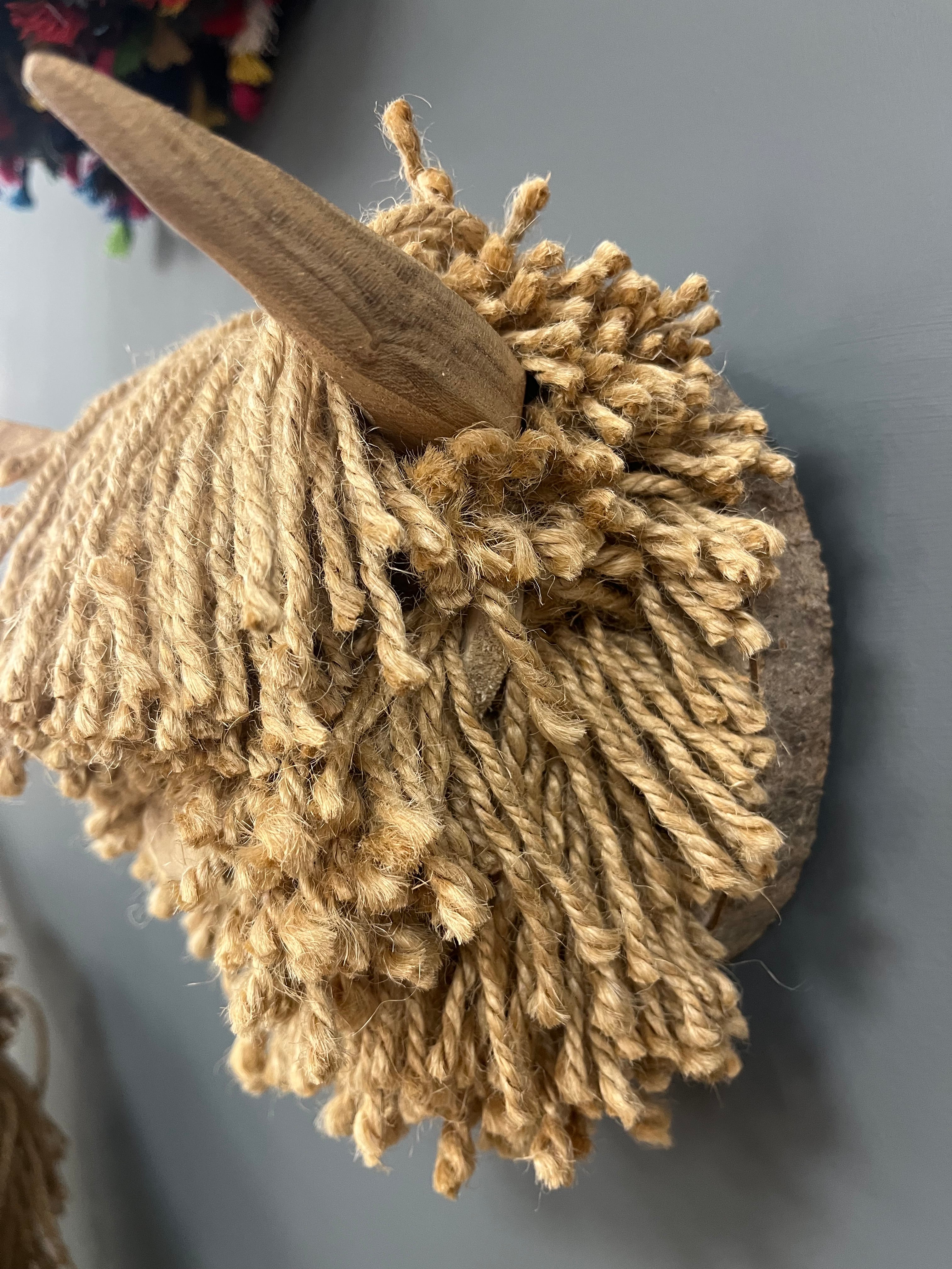 Mini Wall Mounted Highland Cow Jute