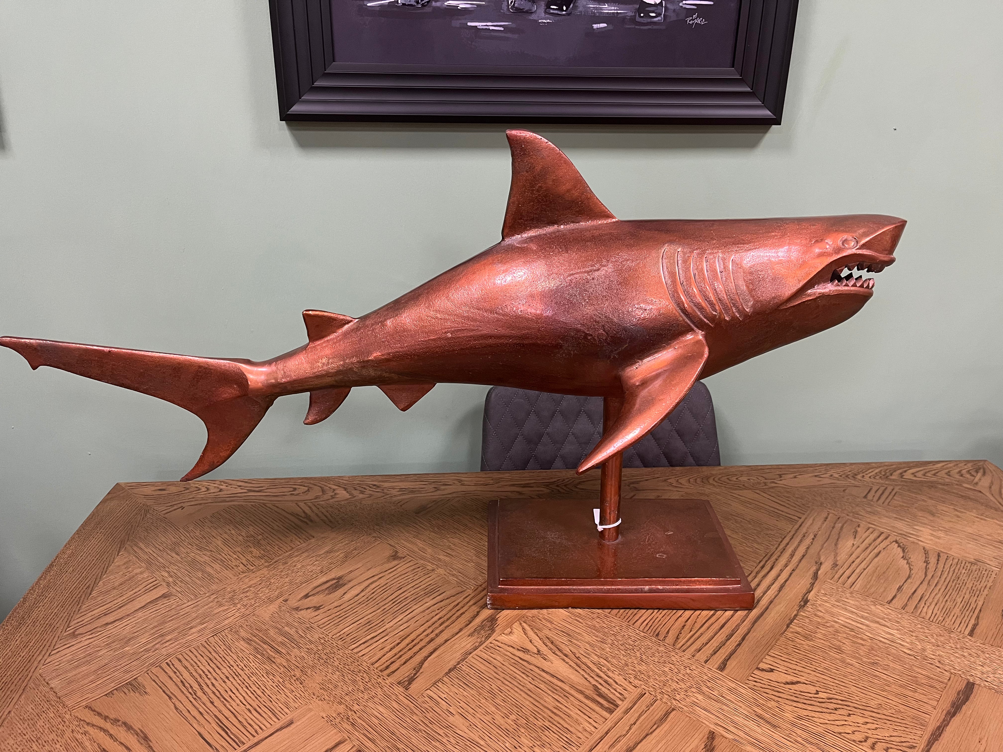 Shark on stand Copper