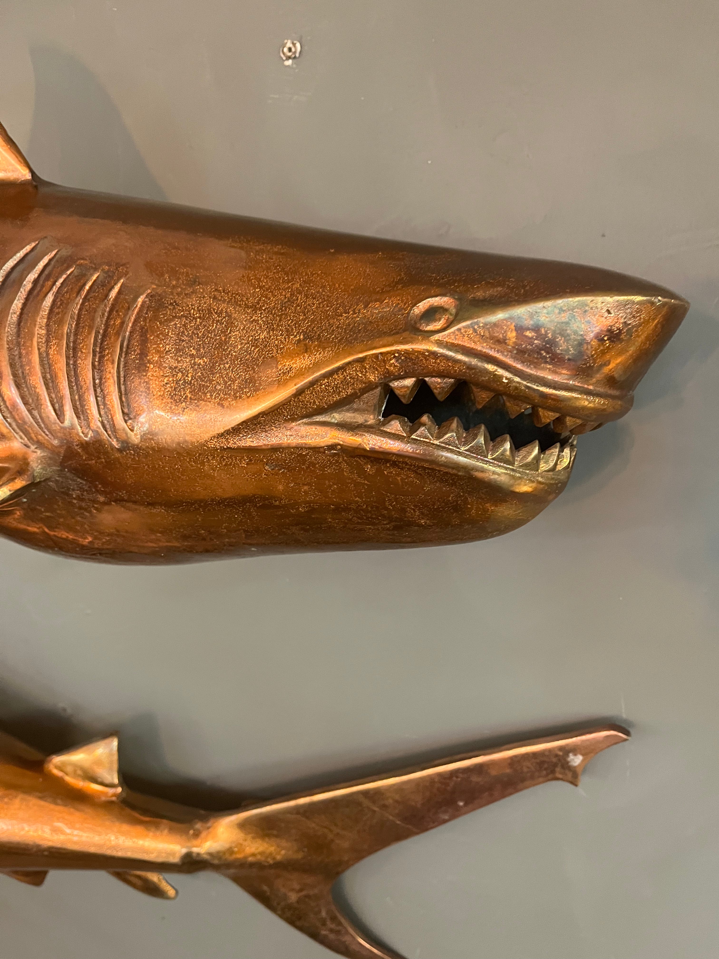Large Pair of Wall Sharks Raw art