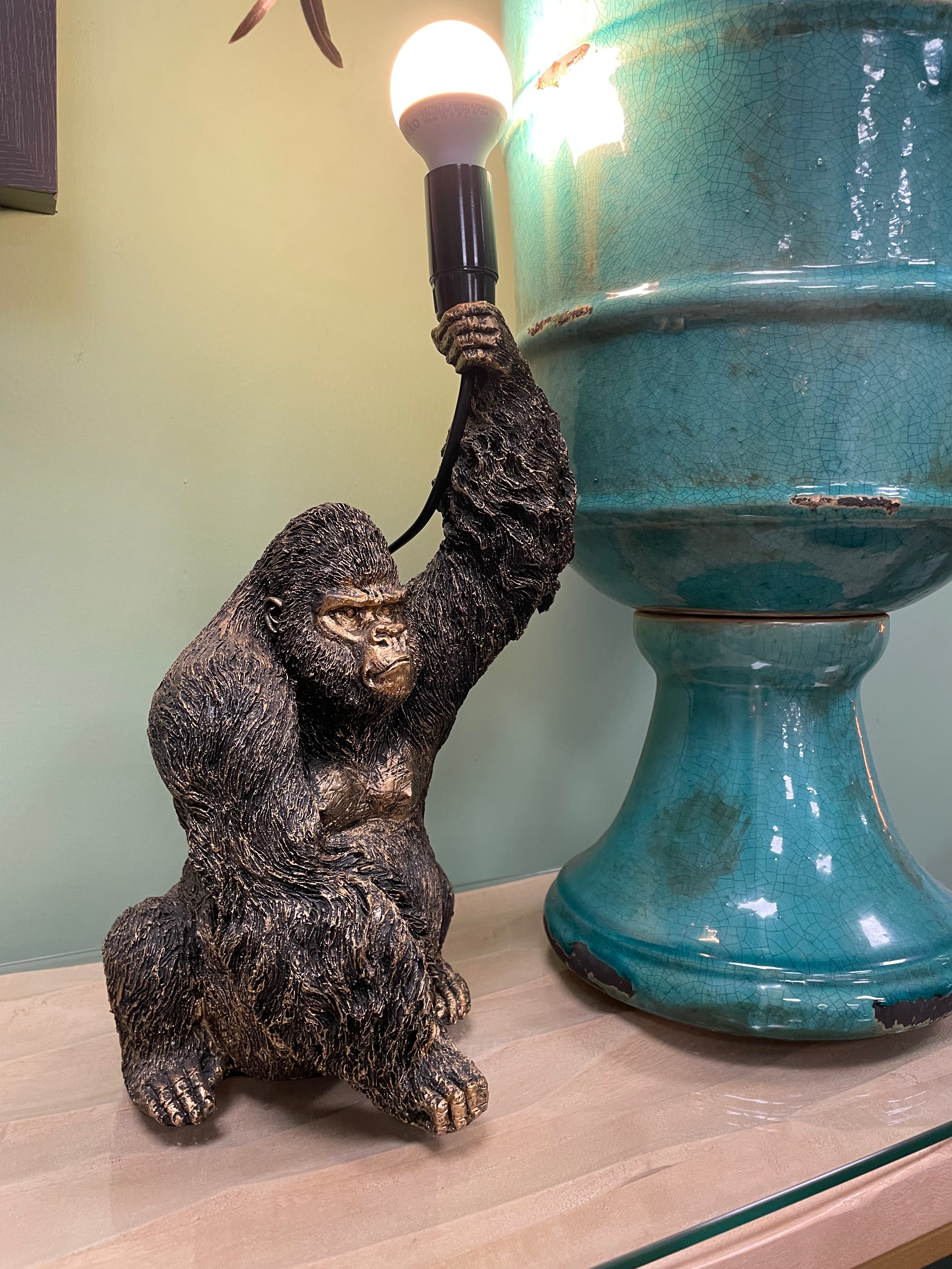 Gorilla Holding a Bulb arm up
