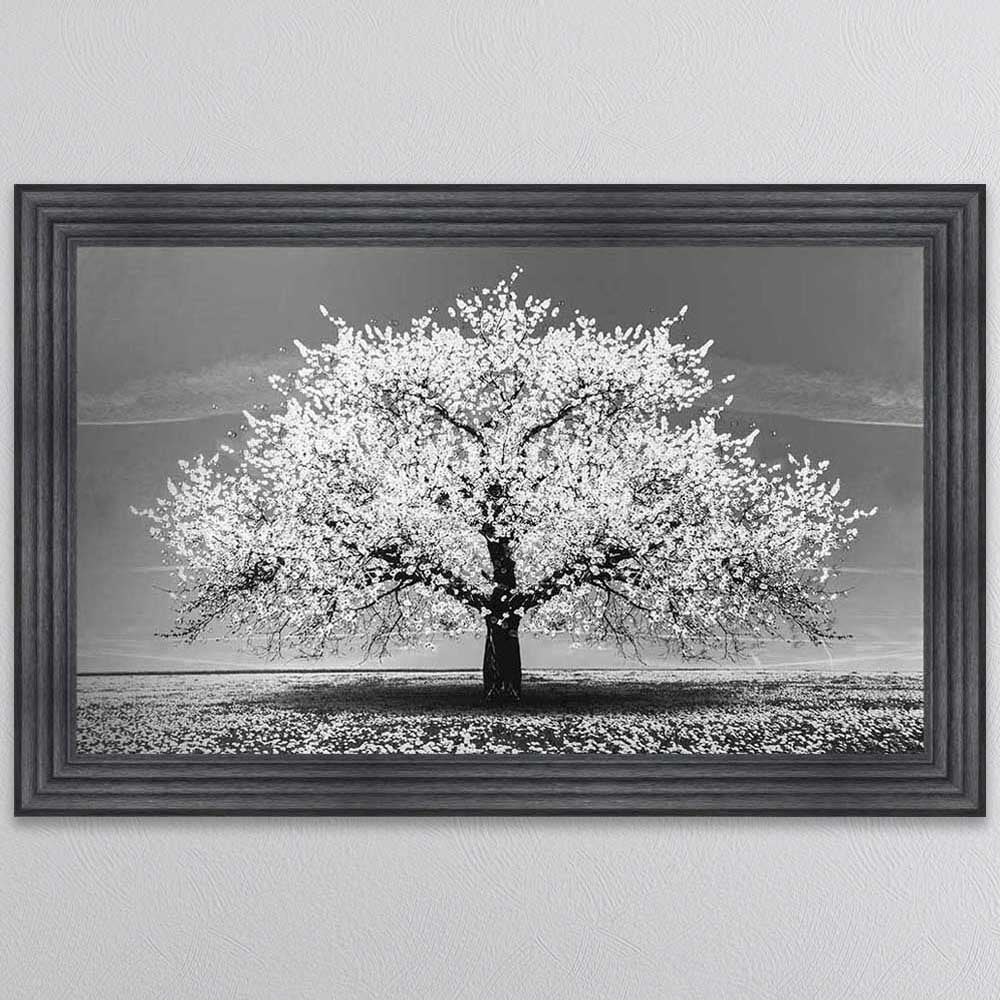 WHITE CHERRY TREE FRAMED WALL ART
