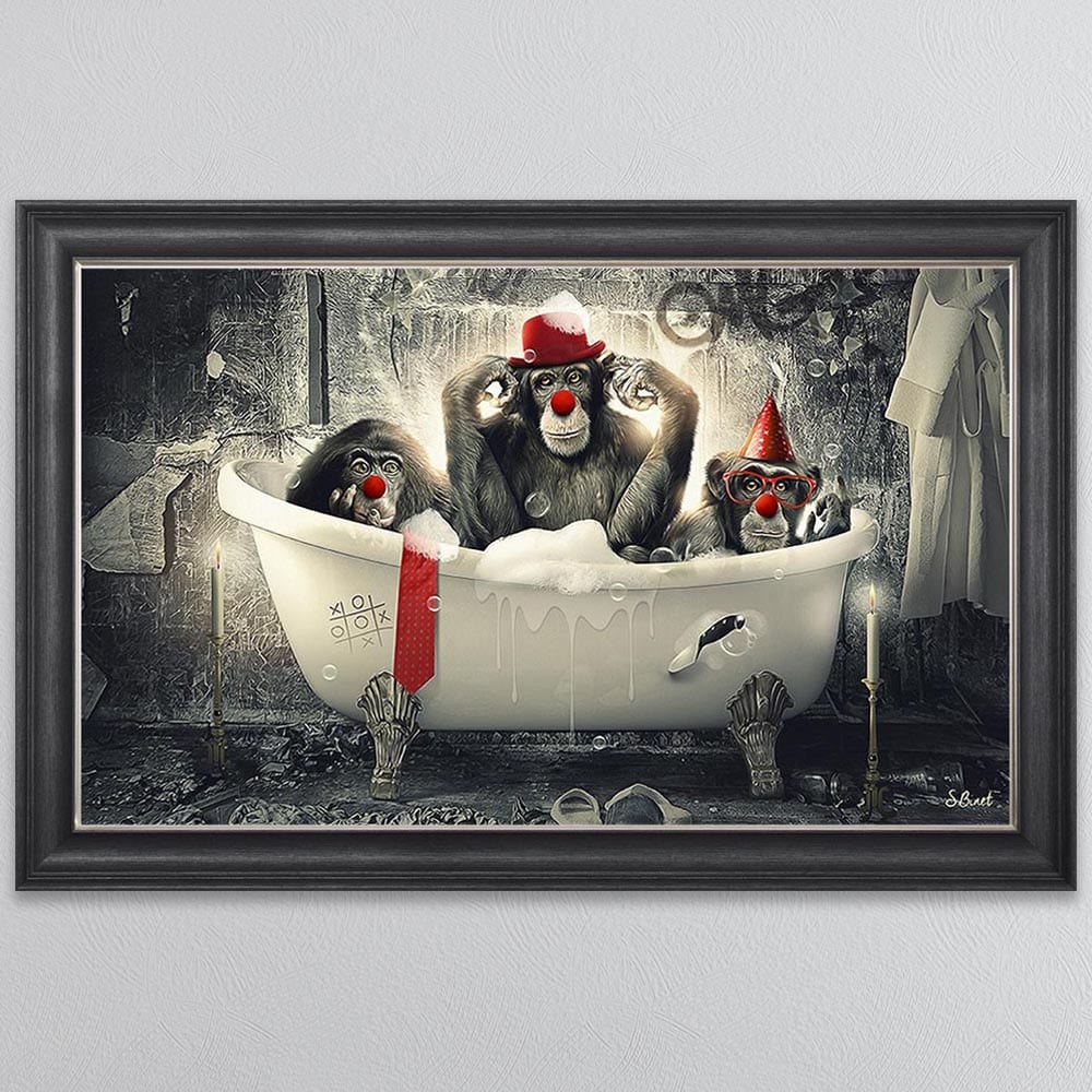 MONKEY WASH FRAMED WALL ART
