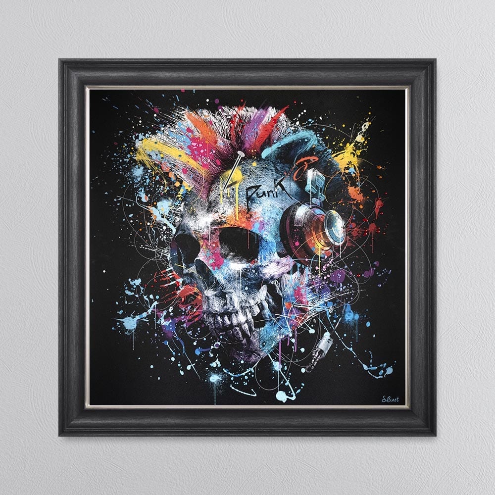 COLOUR SKULL FRAMED WALL ART