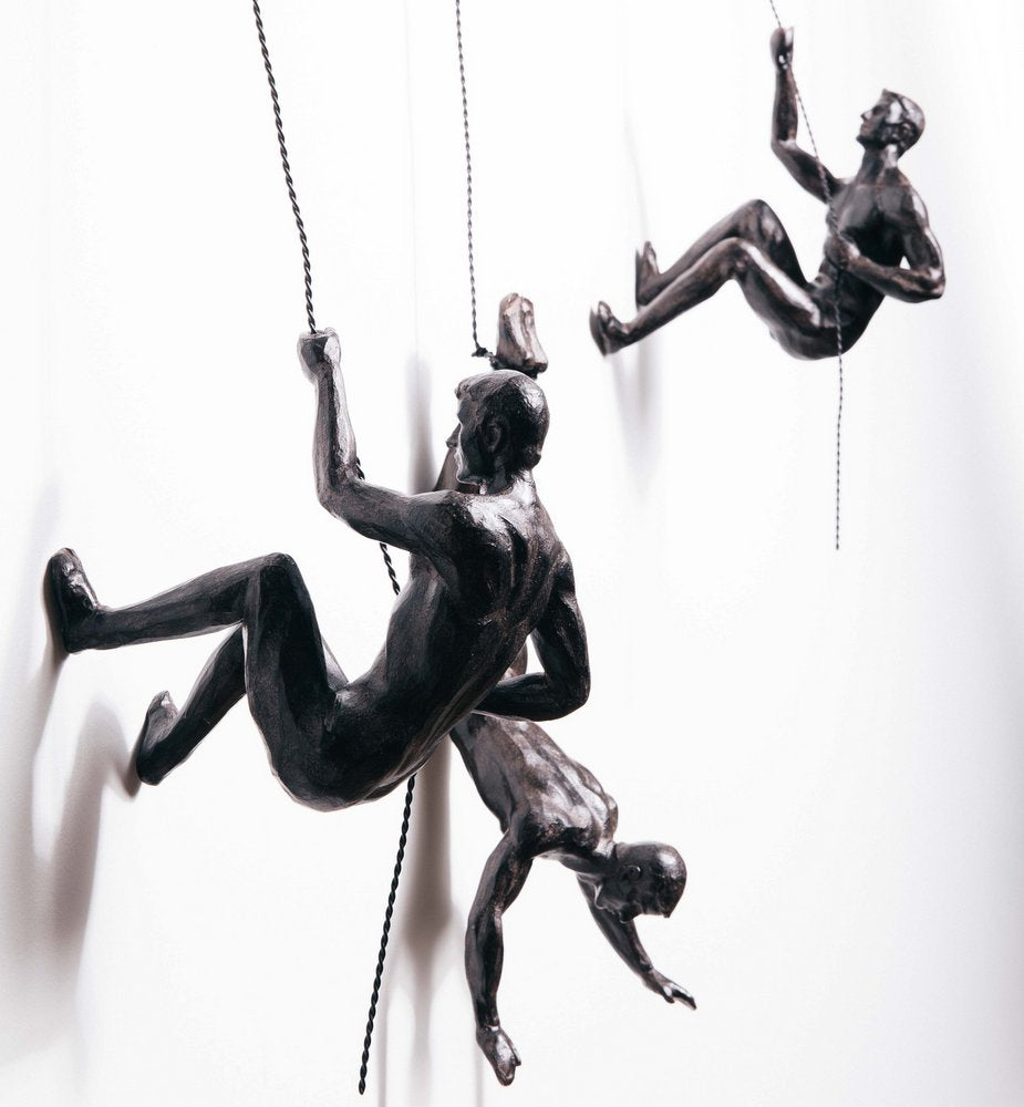 CLIMBING MEN TRIO – BRONZE COLOUR SCULPTURES