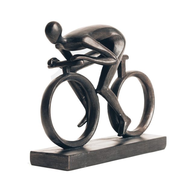 LARGE BRONZE COLOUR CYCLIST