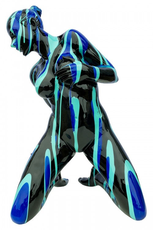 Black and Blue Lady Sculpture
