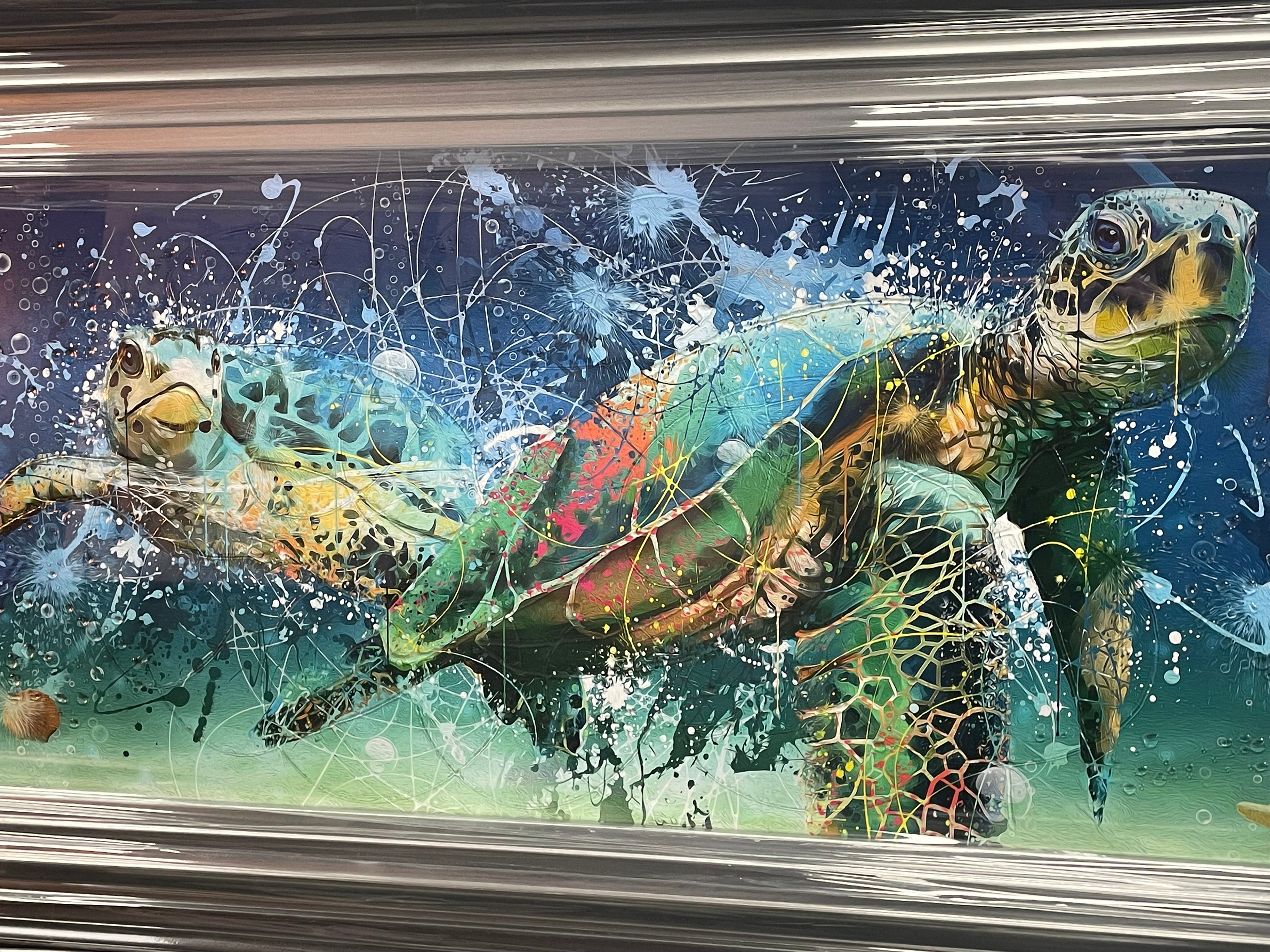 Moki Swimming Turtles Liquid art