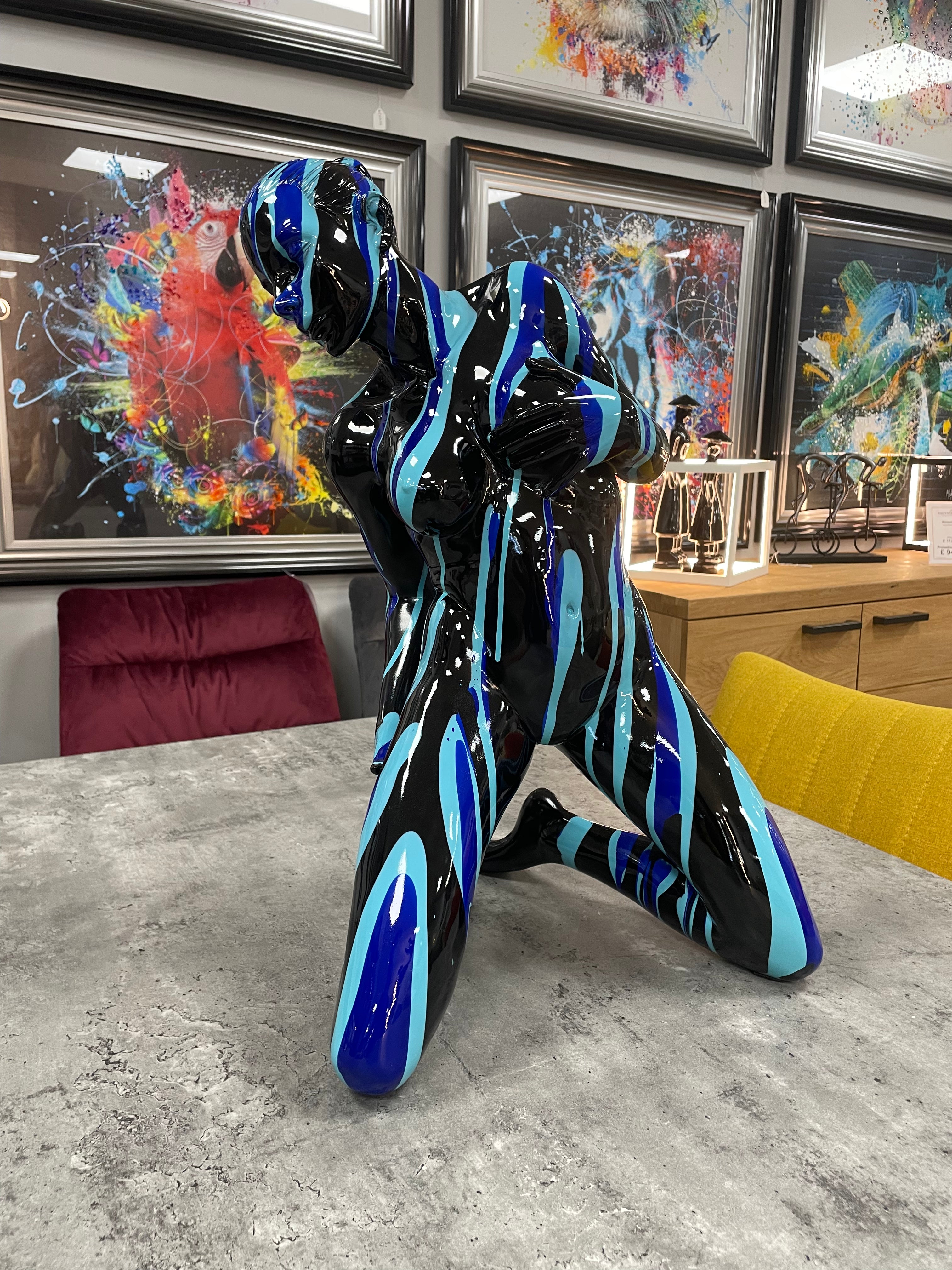Black and Blue Lady Sculpture