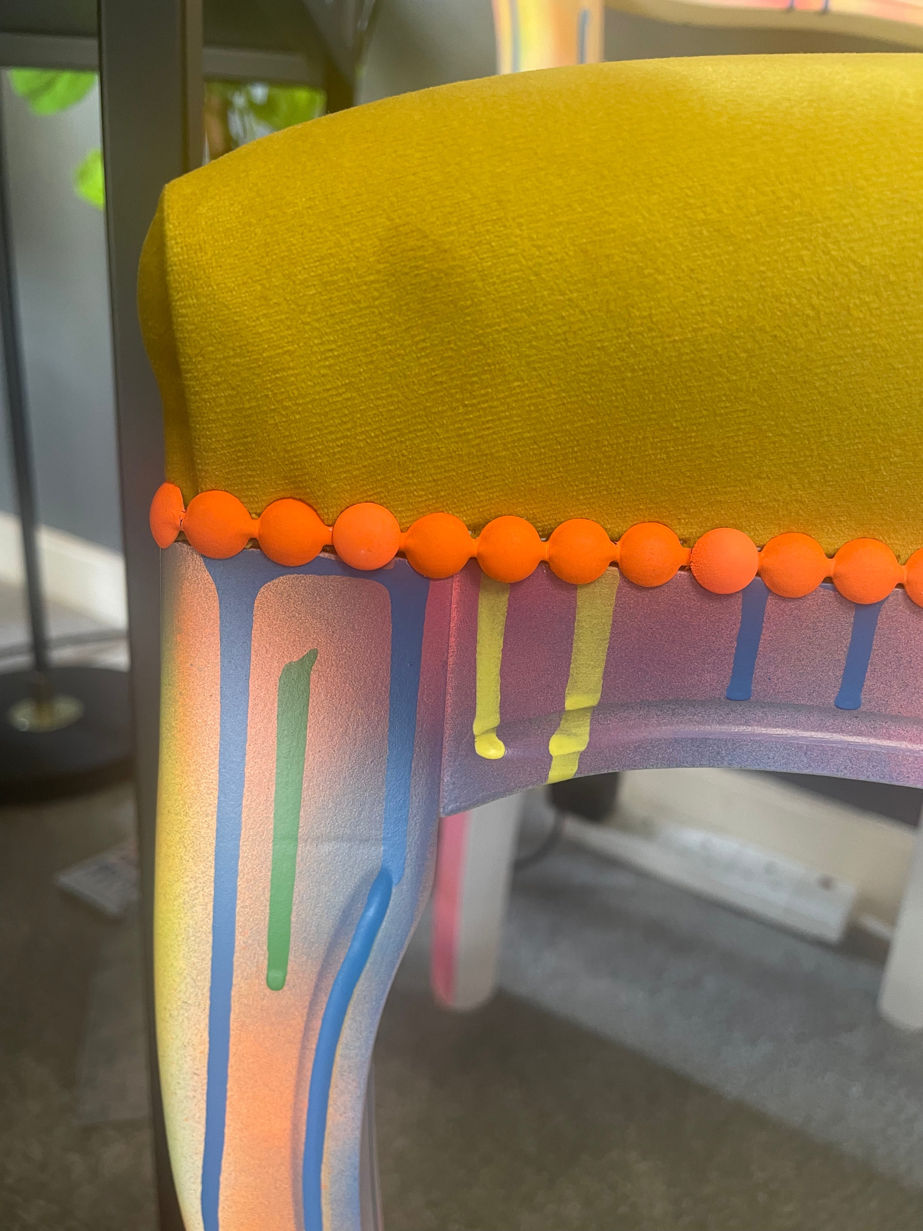 Yellow Lion Graffiti Chair