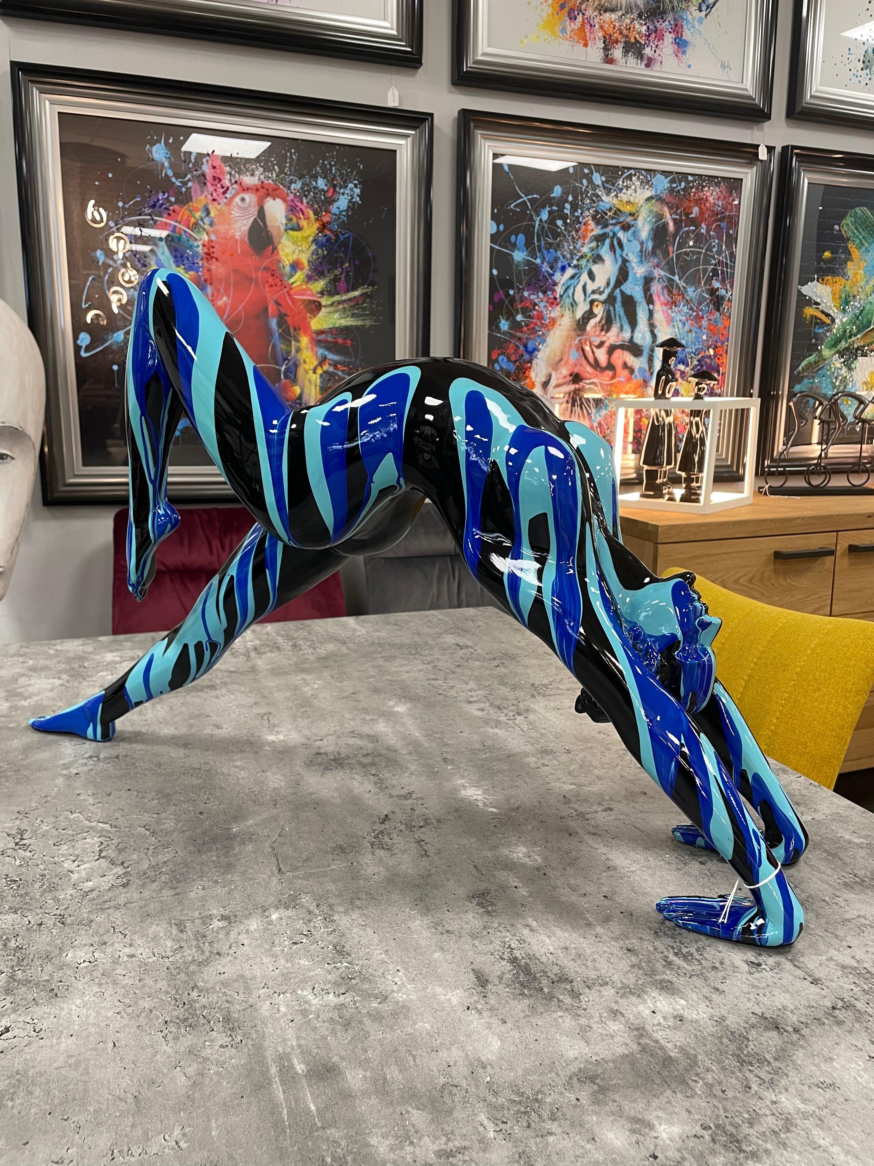 Black and Blue Yoga Lady Sculpture