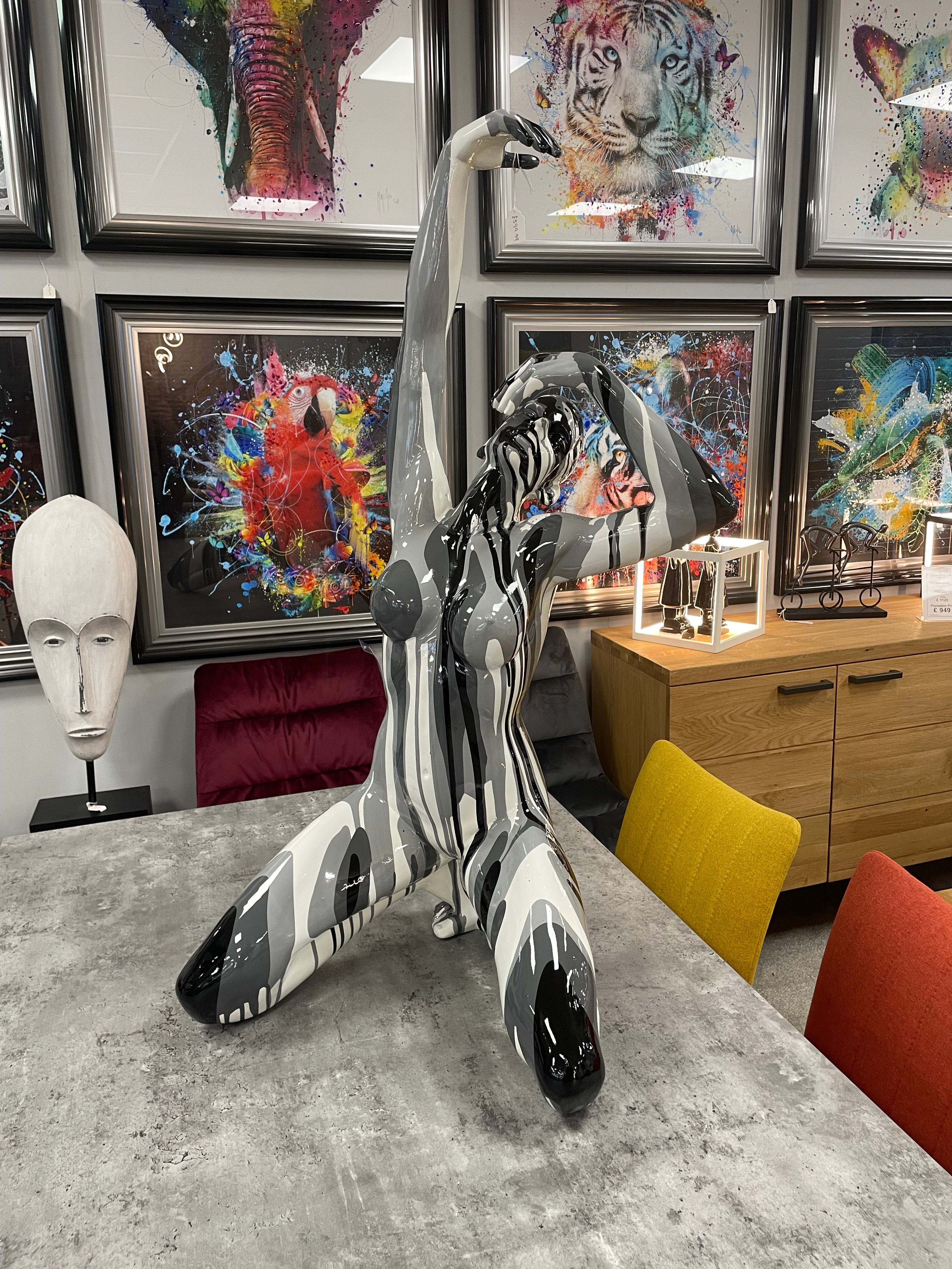 Black and White Lady Sculpture - Large
