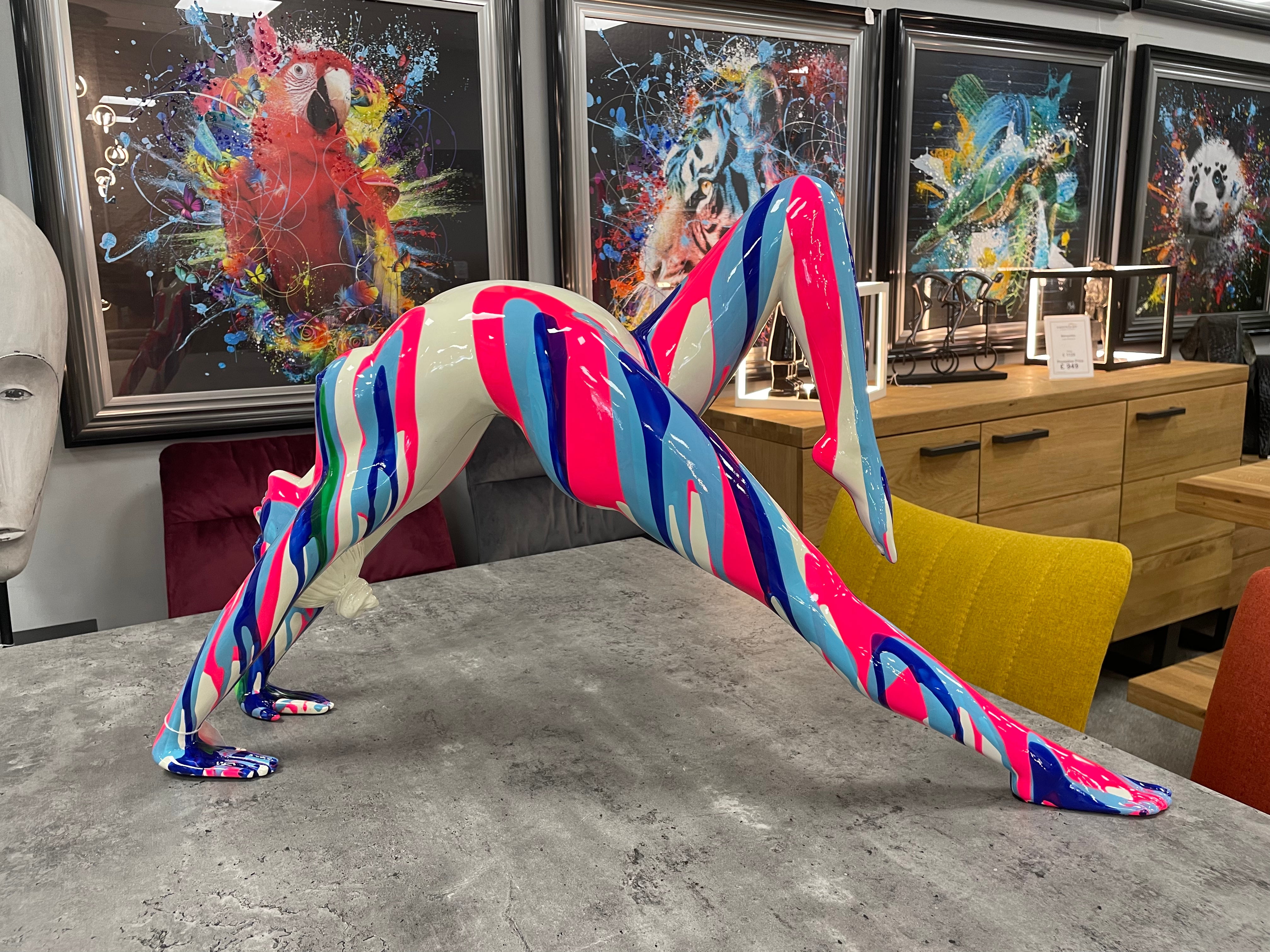 Pink and Blue Yoga Lady Sculpture