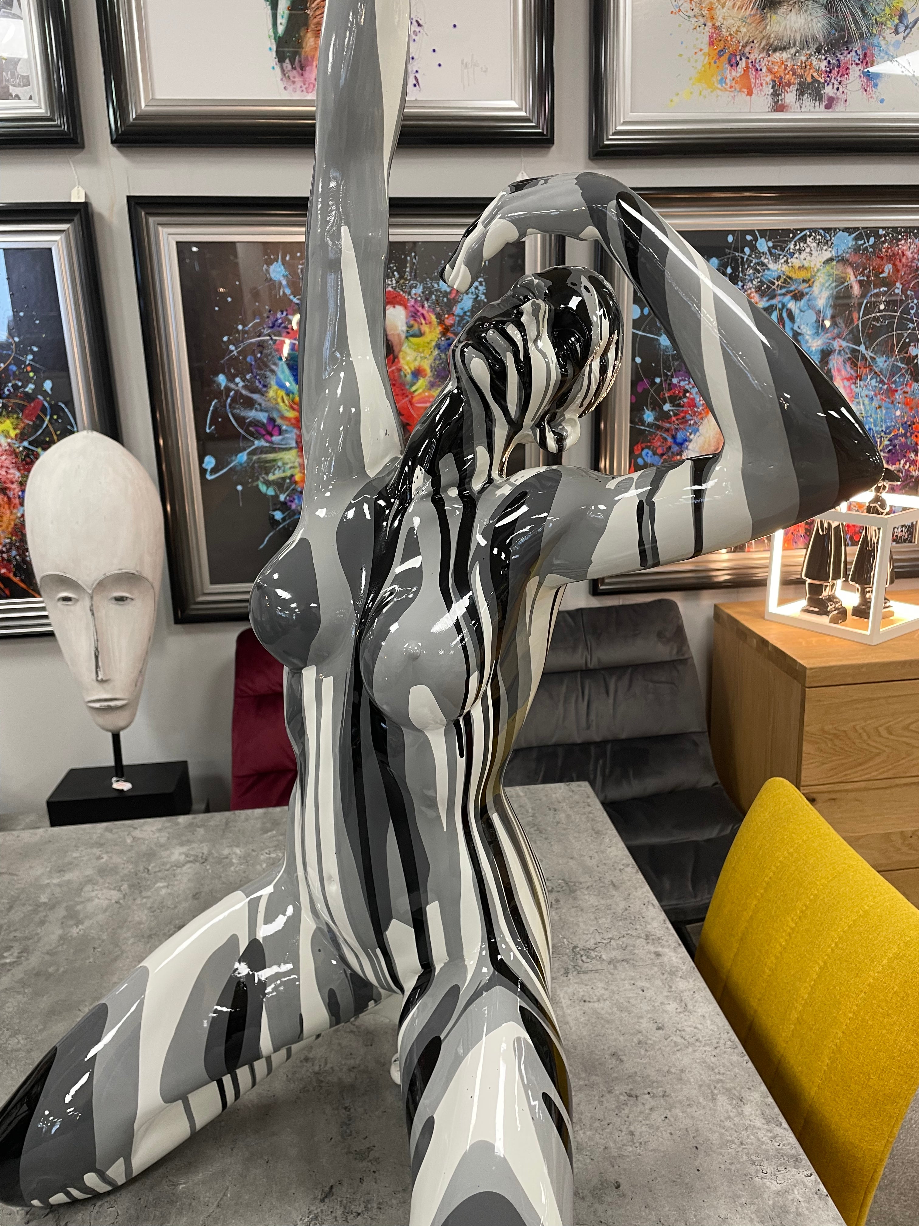 Black and White Lady Sculpture - Large