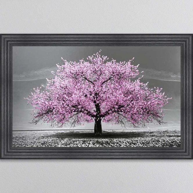 PINK CHERRY TREE FRAMED WALL ART