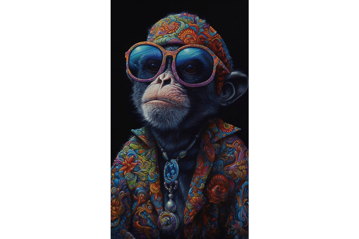 Hippie Monkey wall art
