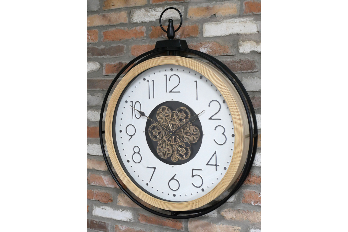 Clock With Cogs White Backround