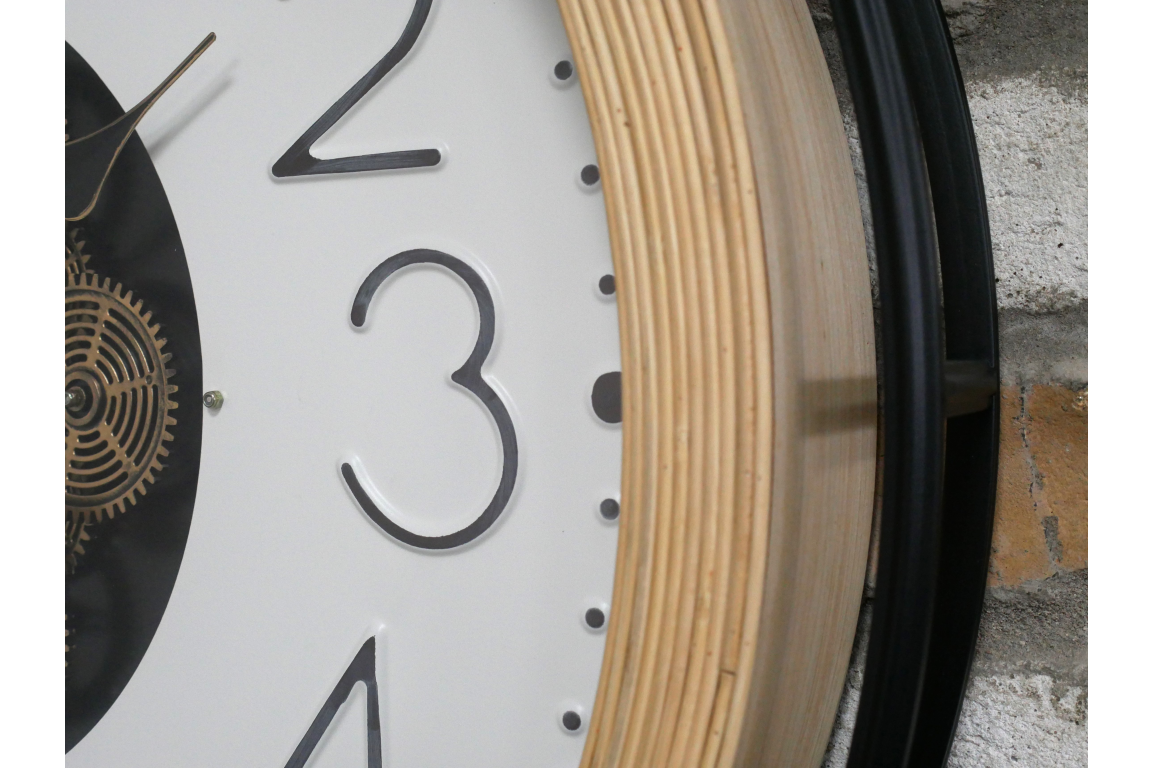 Clock With Cogs White Backround