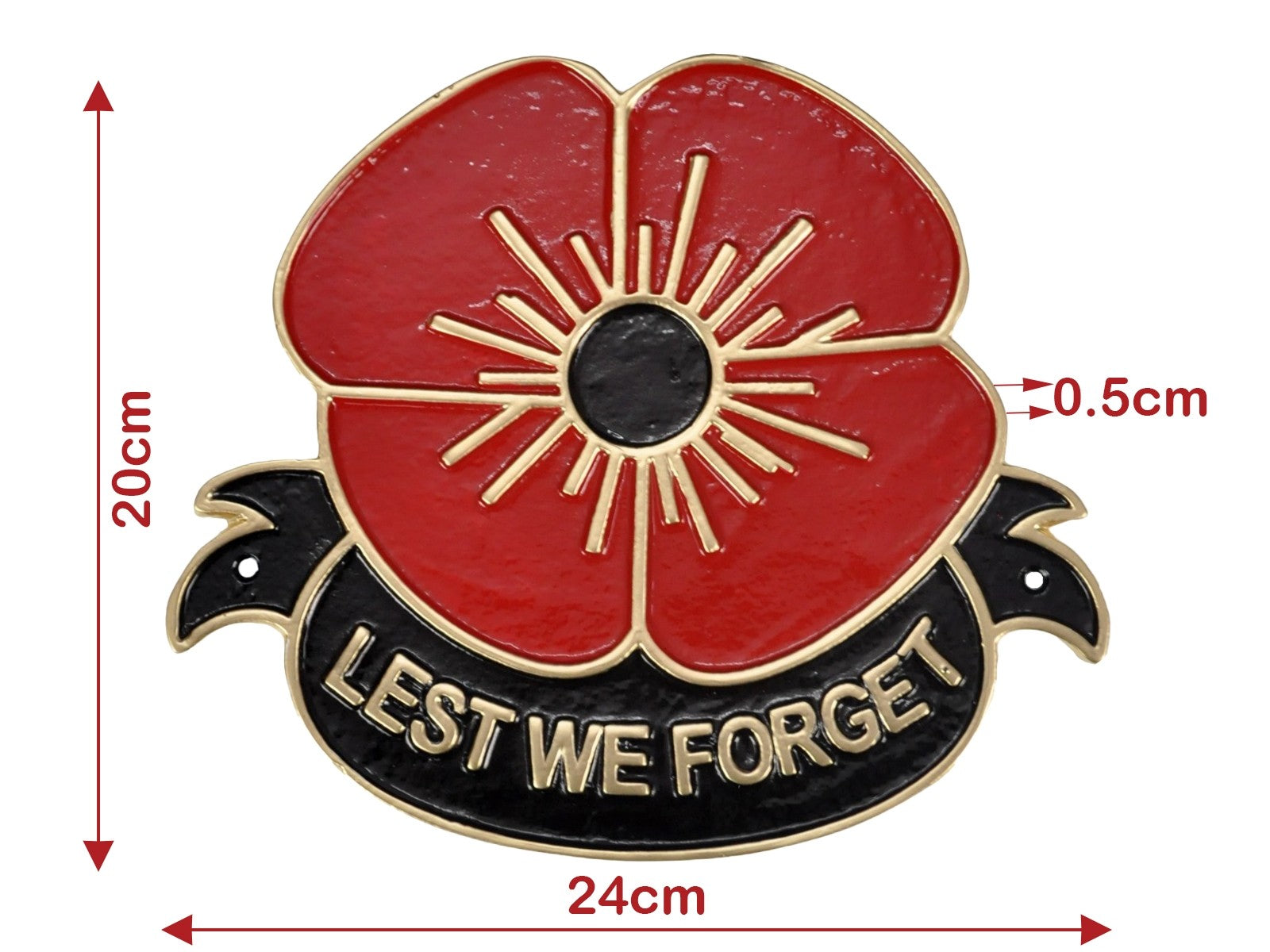 Lest We Forget Plaque Cast Aluminium