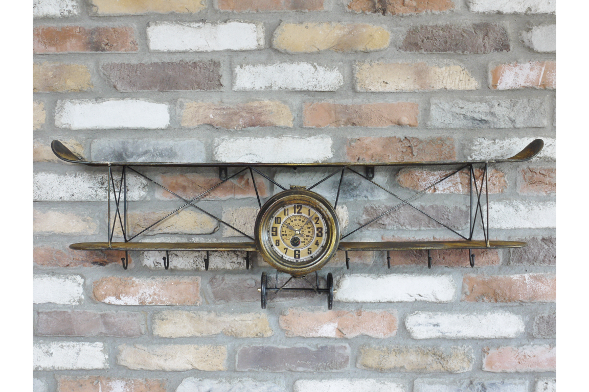 Aeroplane Clock Rust Look