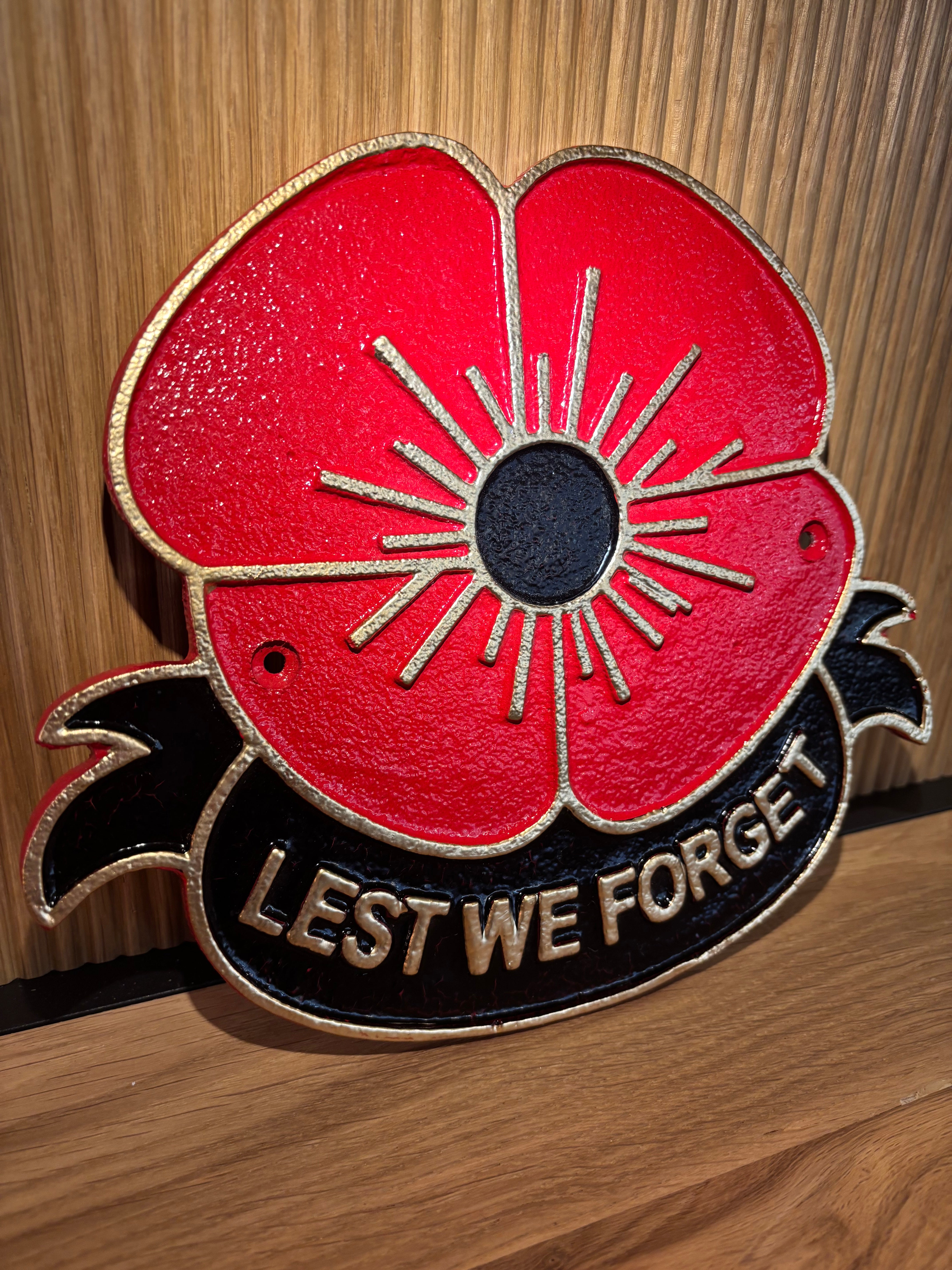 Lest We Forget Plaque Cast Aluminium