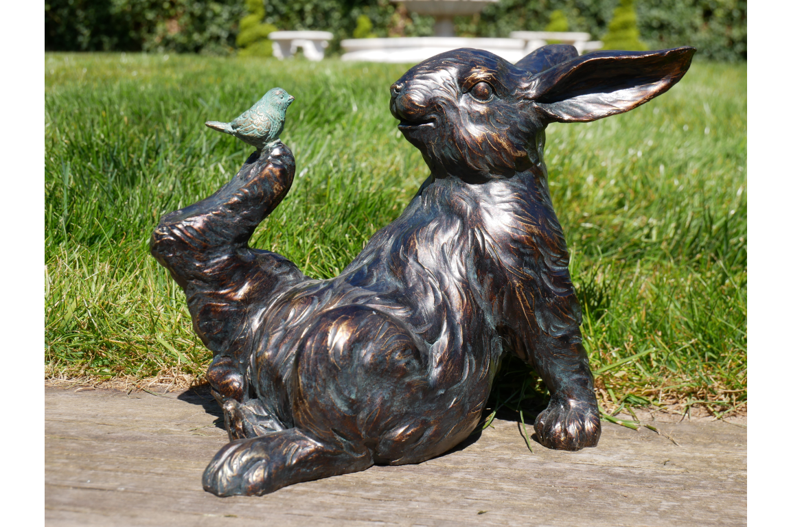 Rabbit & Bird Sculpture