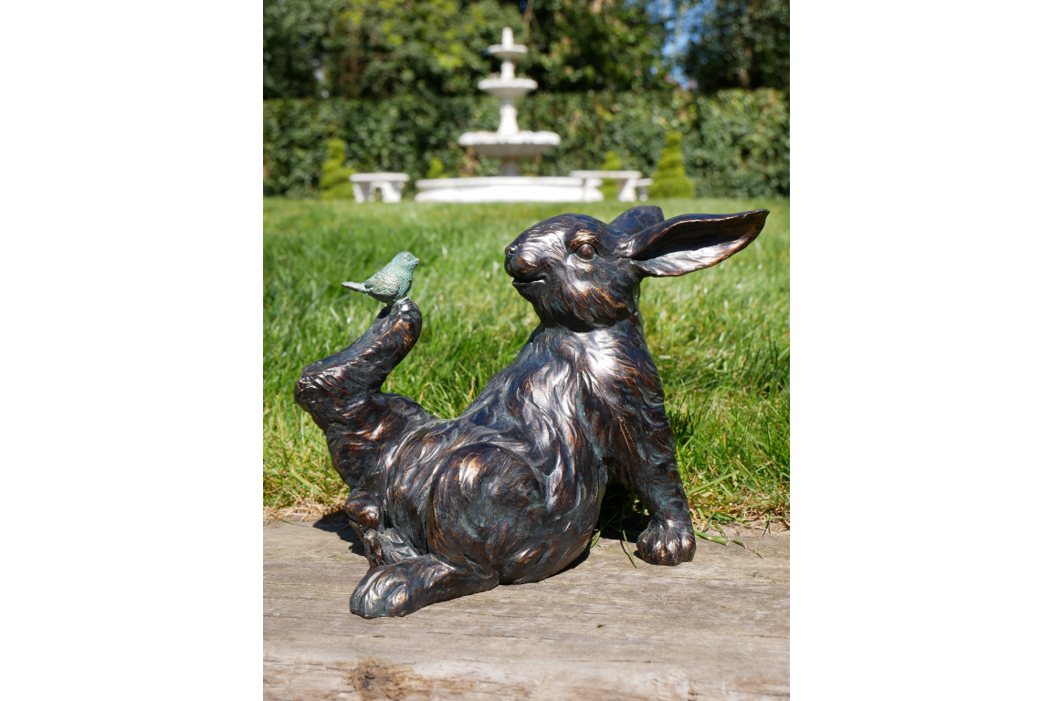 Rabbit & Bird Sculpture