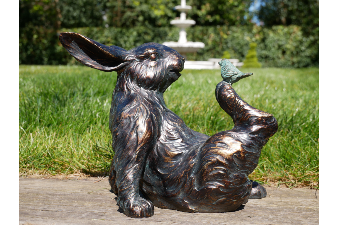 Rabbit & Bird Sculpture