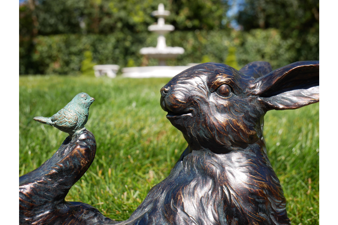 Rabbit & Bird Sculpture