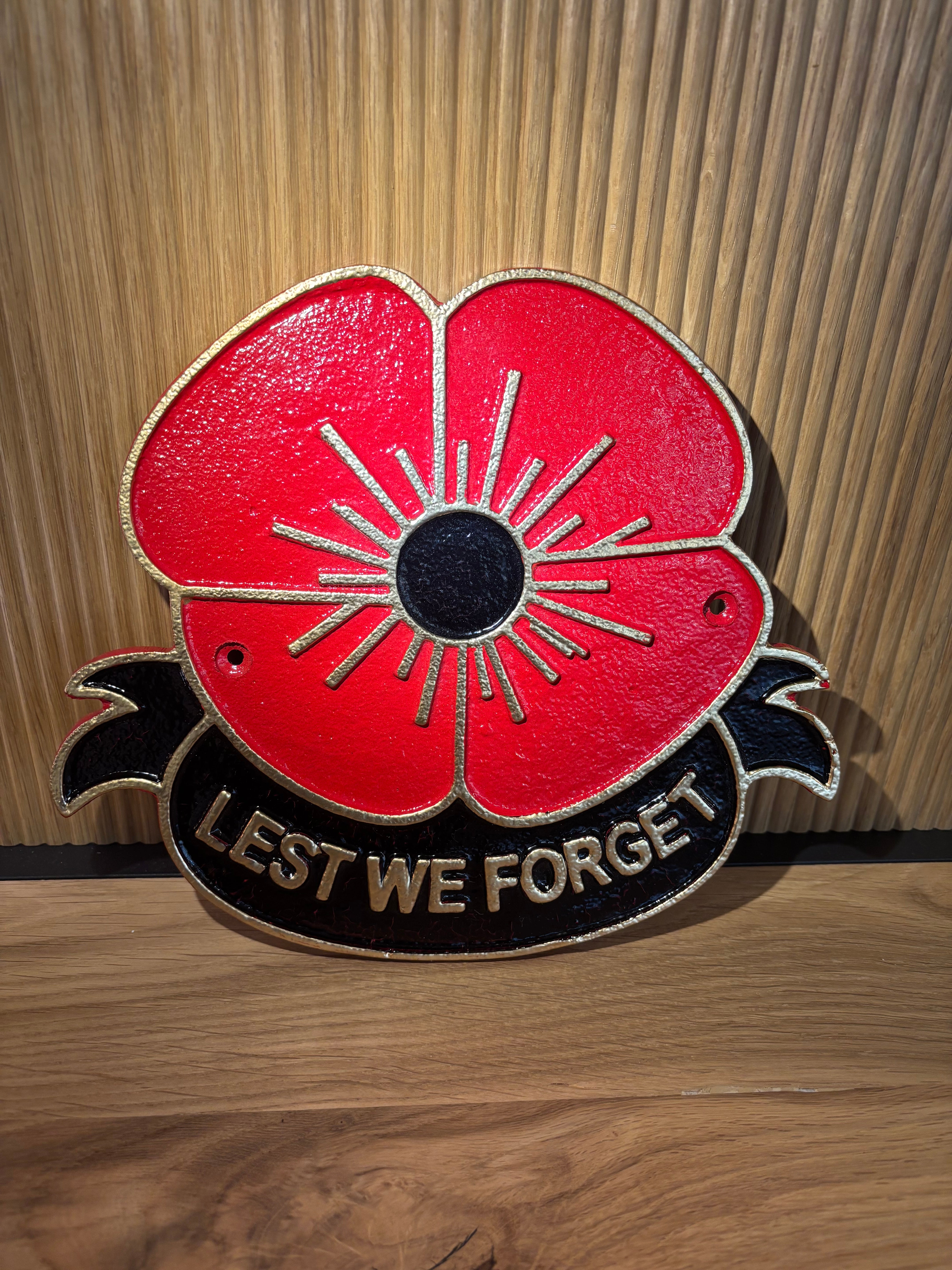 Lest We Forget Plaque Cast Aluminium