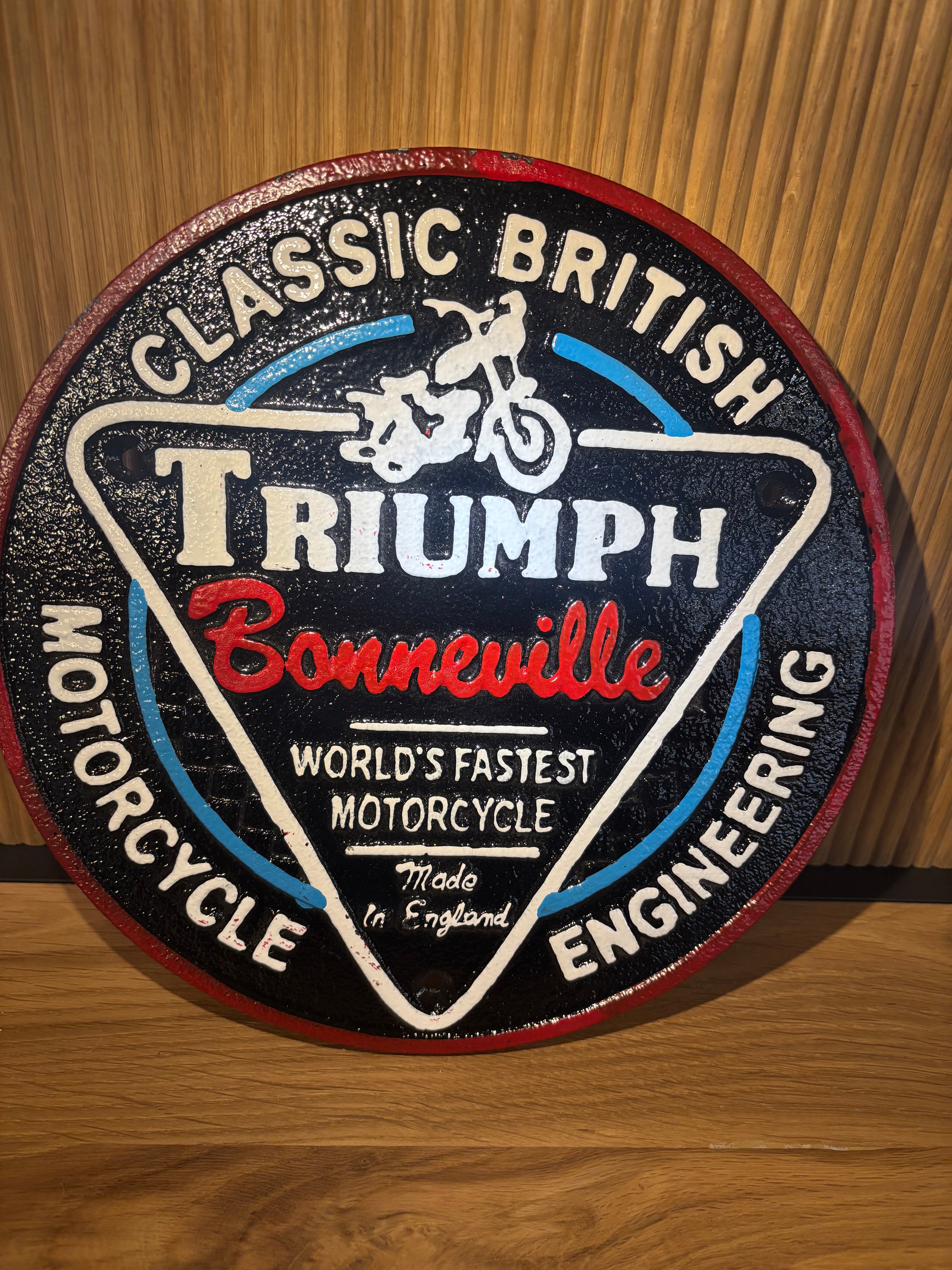 Triumph Motorcycle Wall Plaque Round