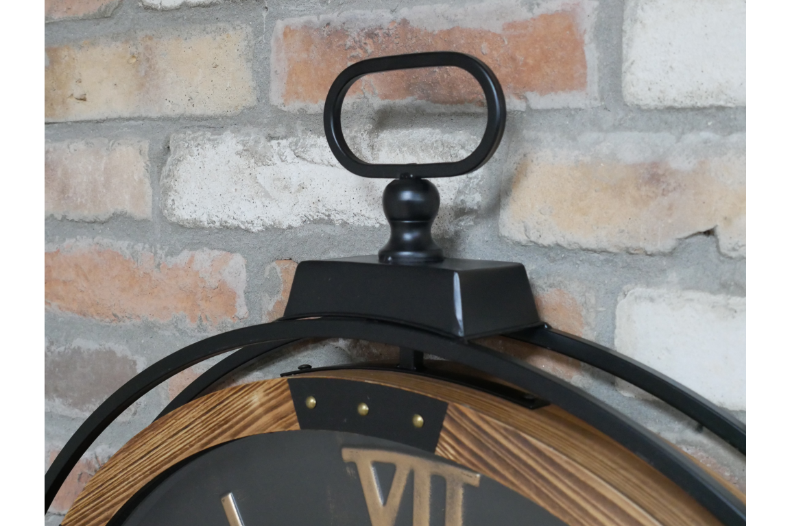 Clock With Cogs metal and wood finish