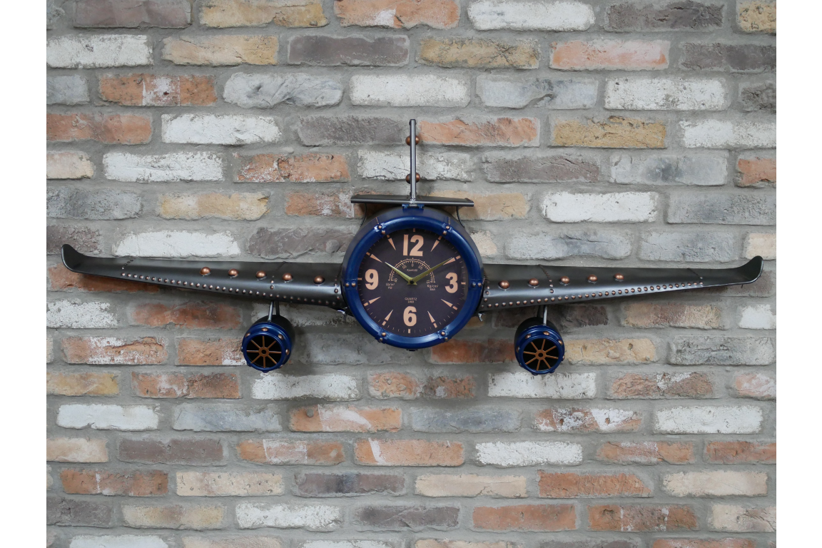 Blue Aeroplane Clock