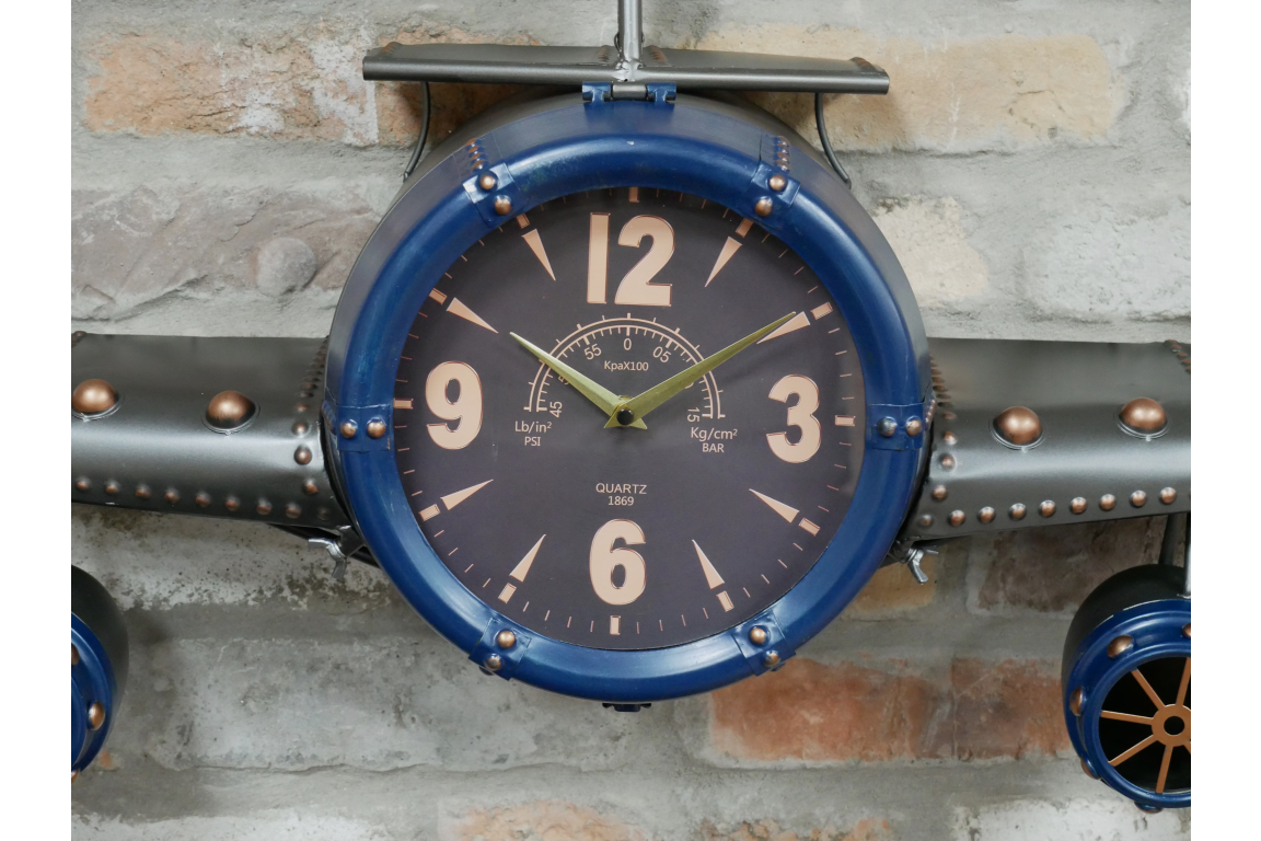 Blue Aeroplane Clock