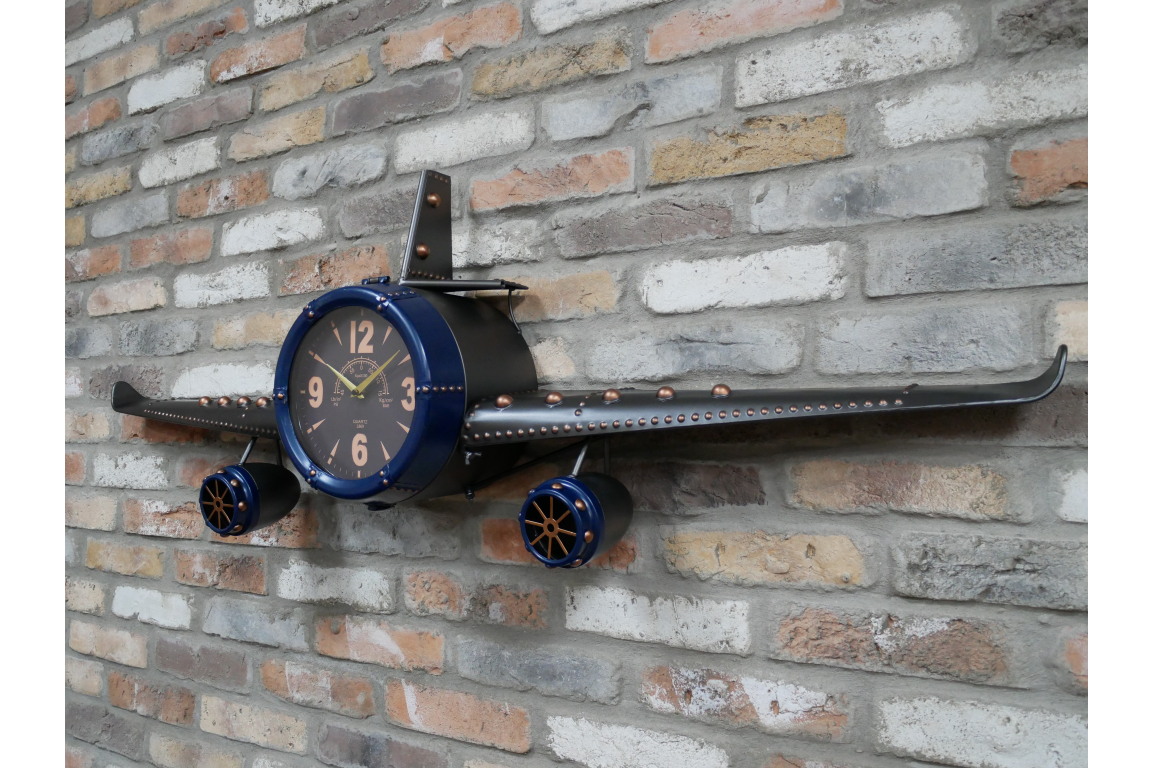 Blue Aeroplane Clock