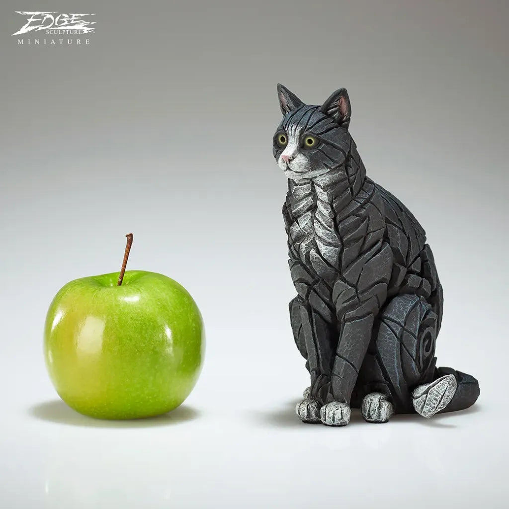 Miniature Sitting Cat (Black and White)