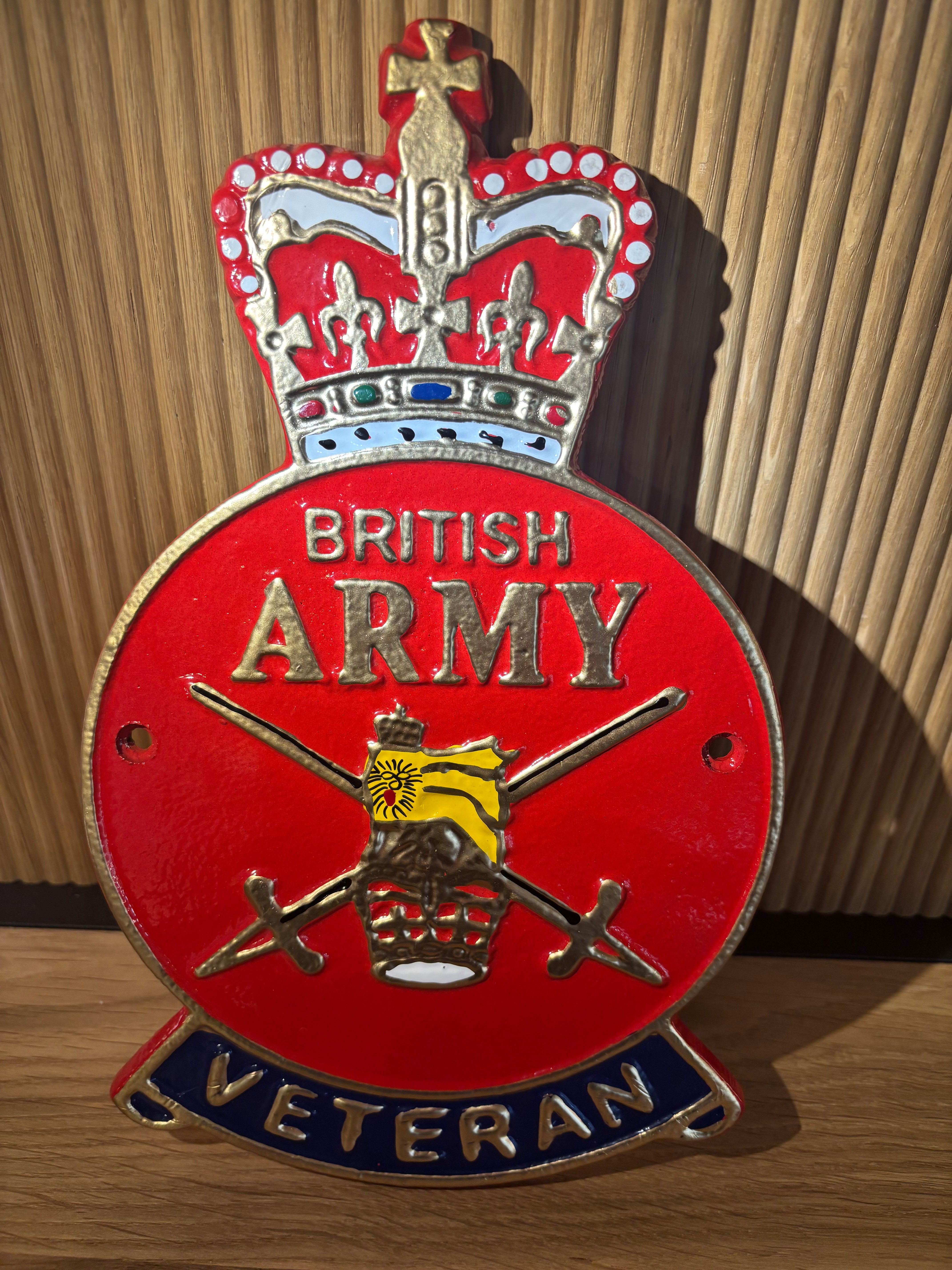 British Army Veteran Plaque Cast Aluminium