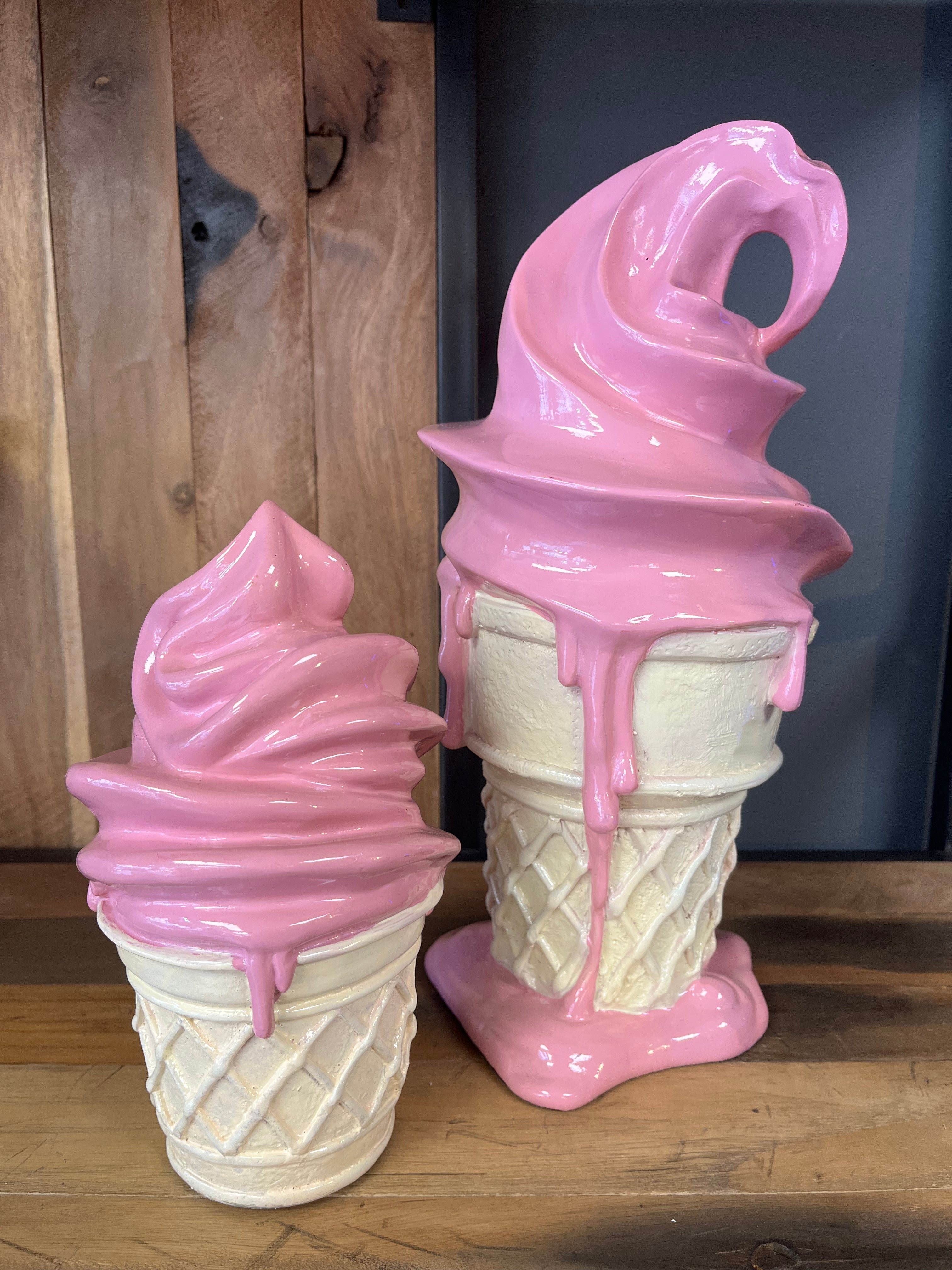 Ice Cream Cone Sculpture small pink