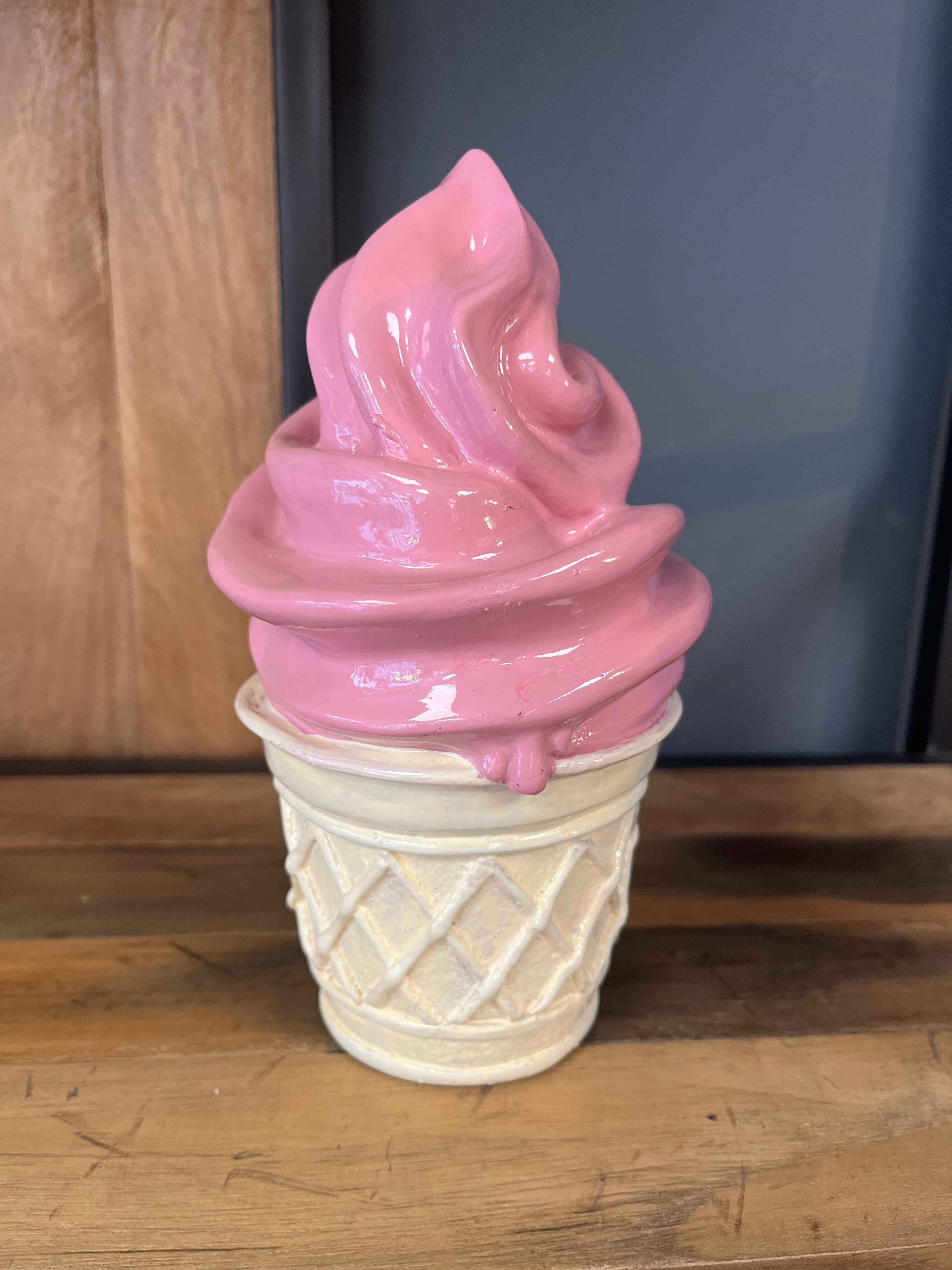 Ice Cream Cone Sculpture small pink