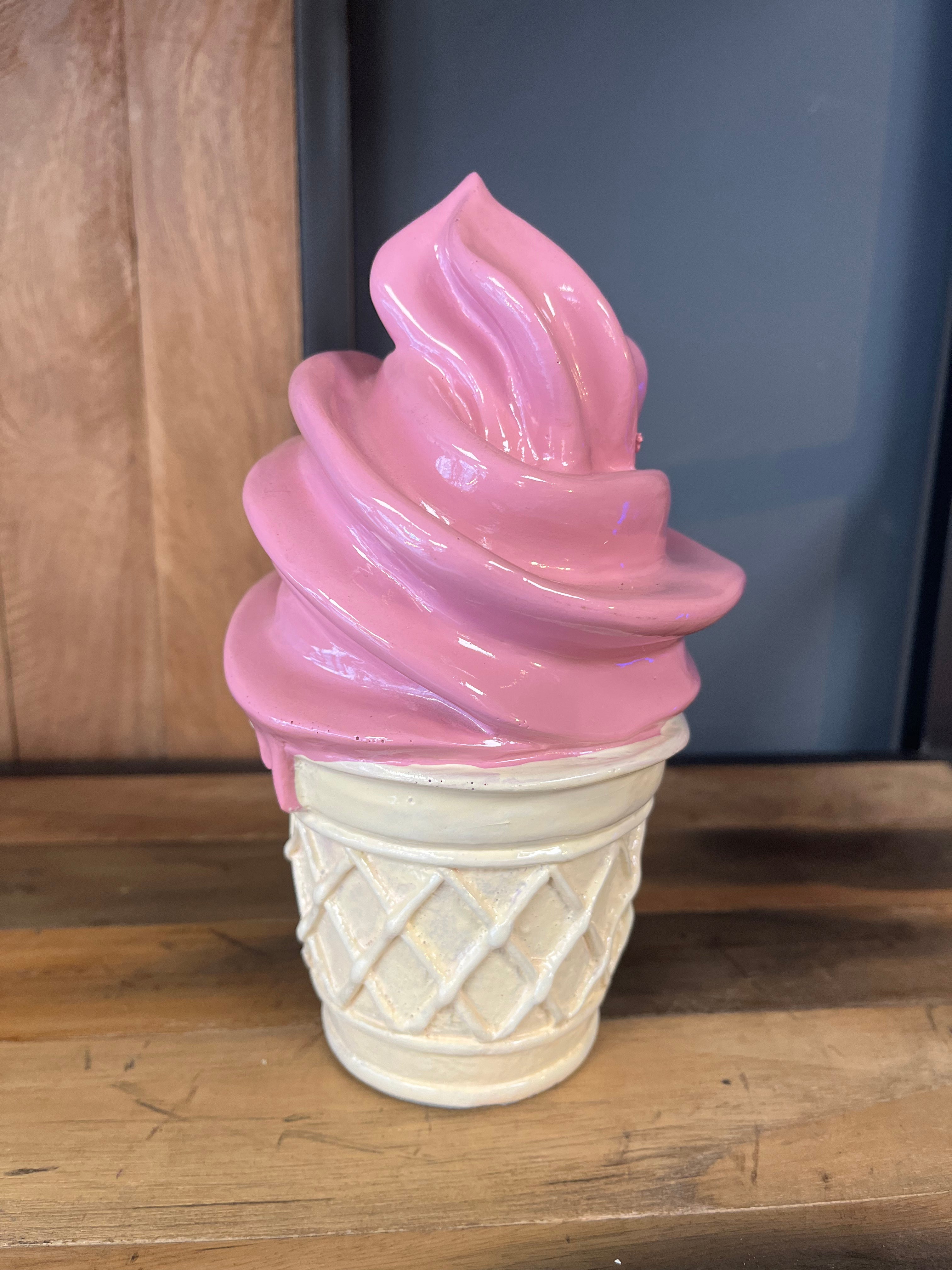 Ice Cream Cone Sculpture small pink