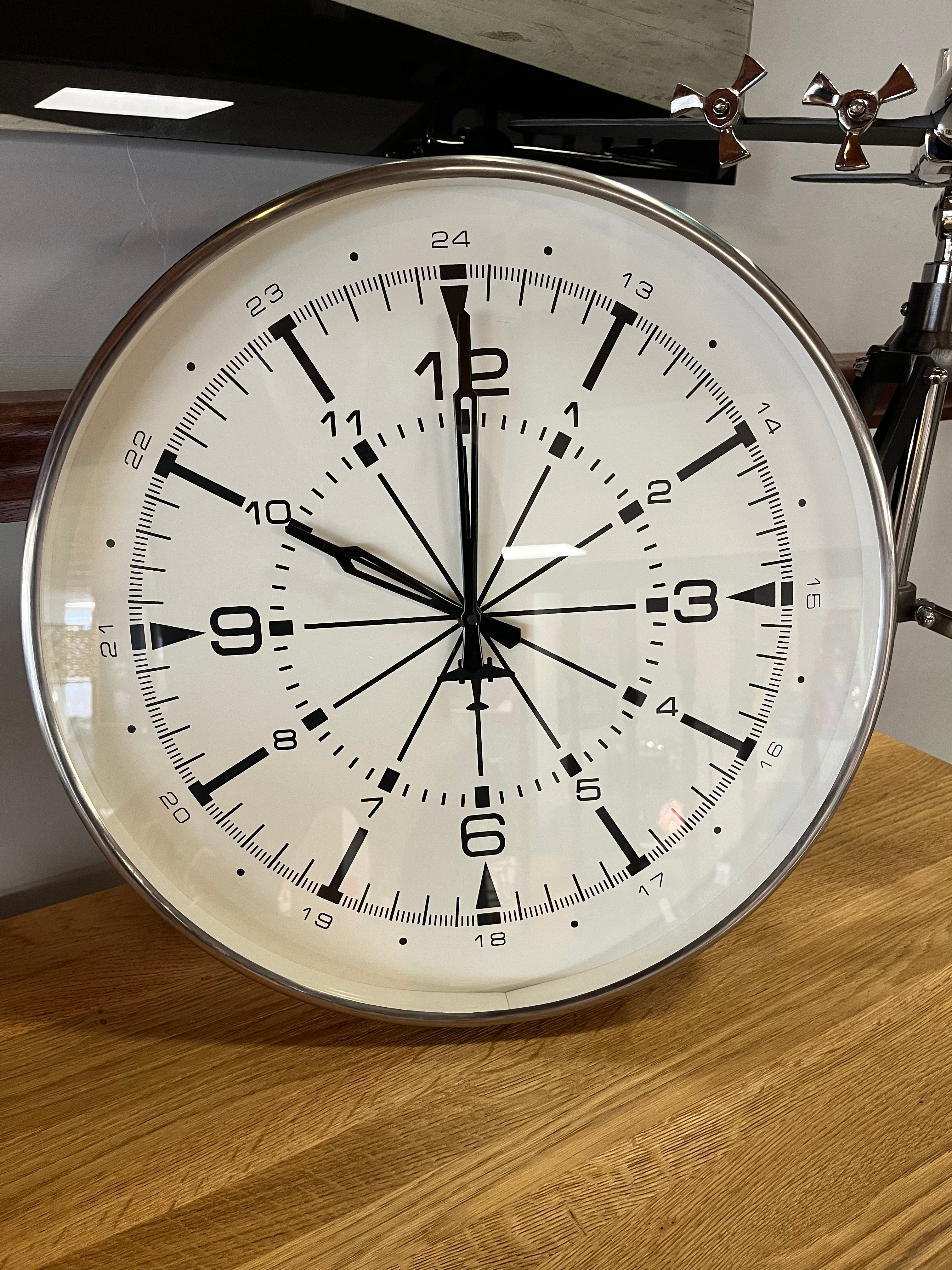 Nickel Aviator Wall Clock