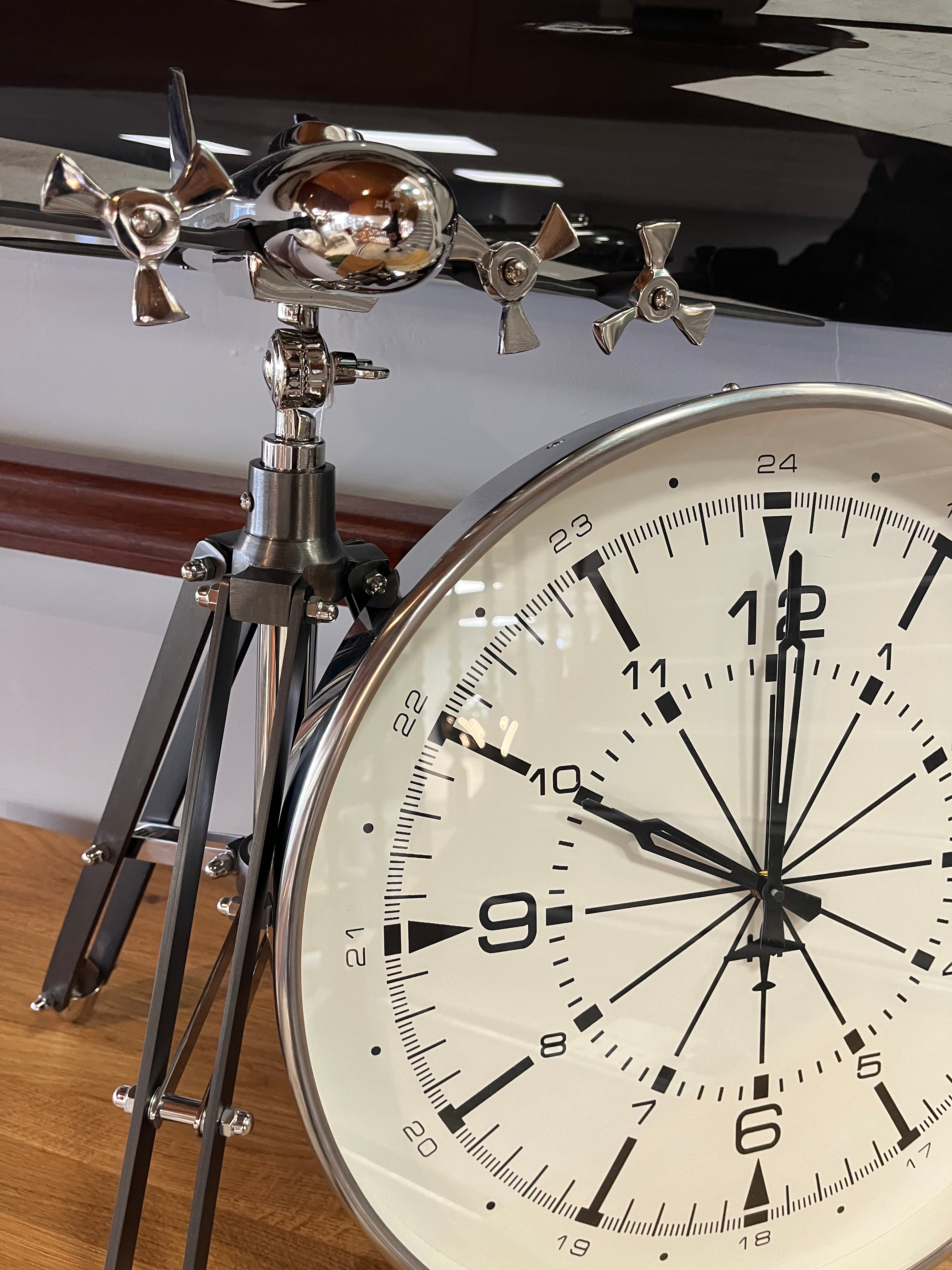 Nickel Aviator Wall Clock