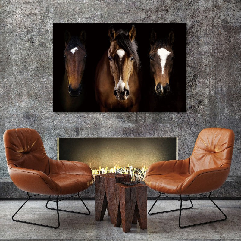 Glass Wall Art - Horses
