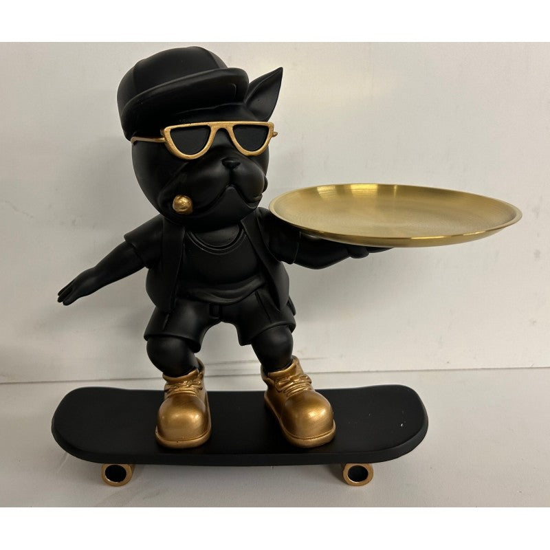 Groovy Black Skateboarding Dog