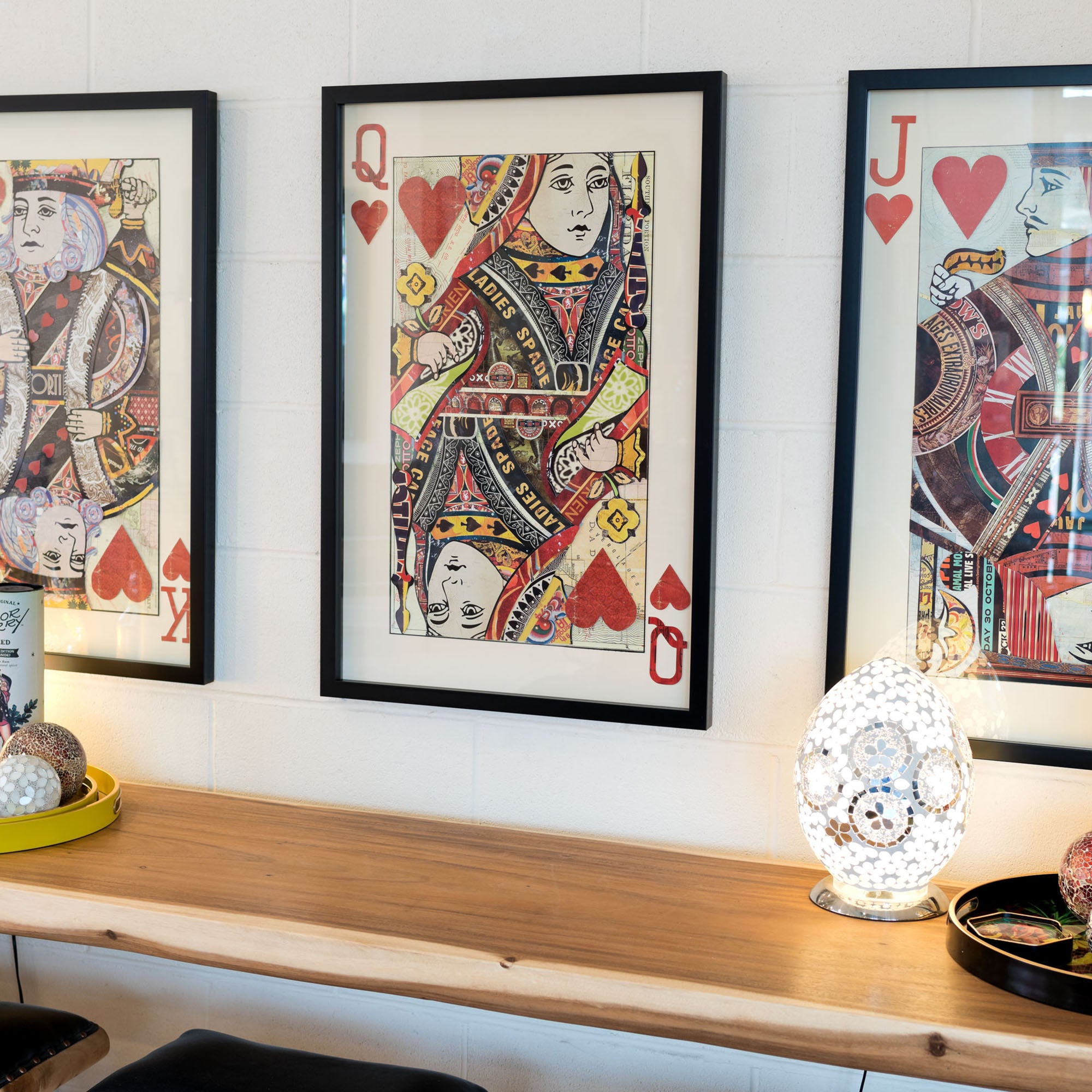 Queen of Hearts Playing Card Collage Wall Art