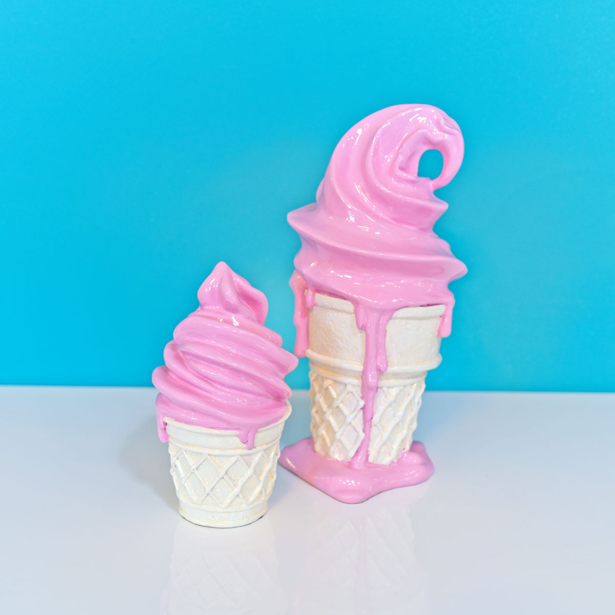 Ice Cream Cone Sculpture small pink