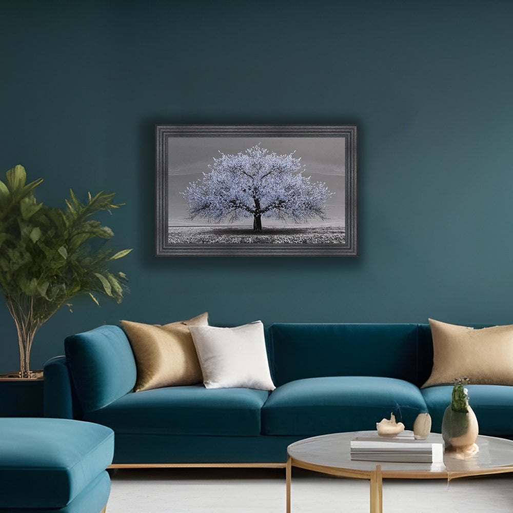 Light Blue Cherry Tree CHARCOAL FRAME