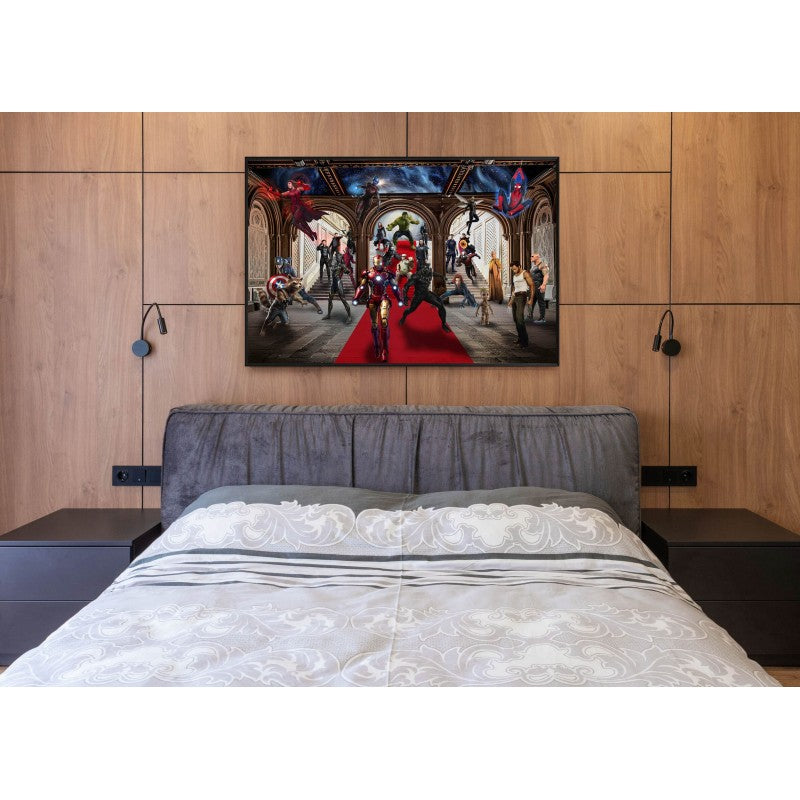 'Superheroes Assembled' - Framed Glass Artwork