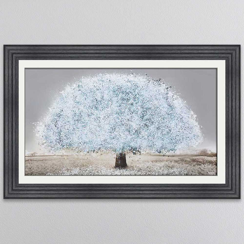 BLUE BLOSSOM TREE FRAMED WALL ART