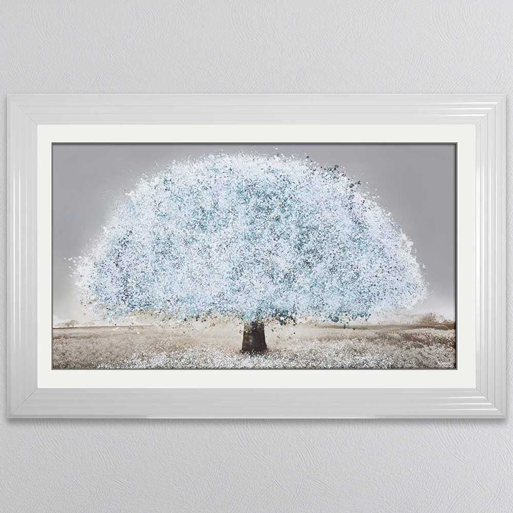BLUE BLOSSOM TREE FRAMED WALL ART